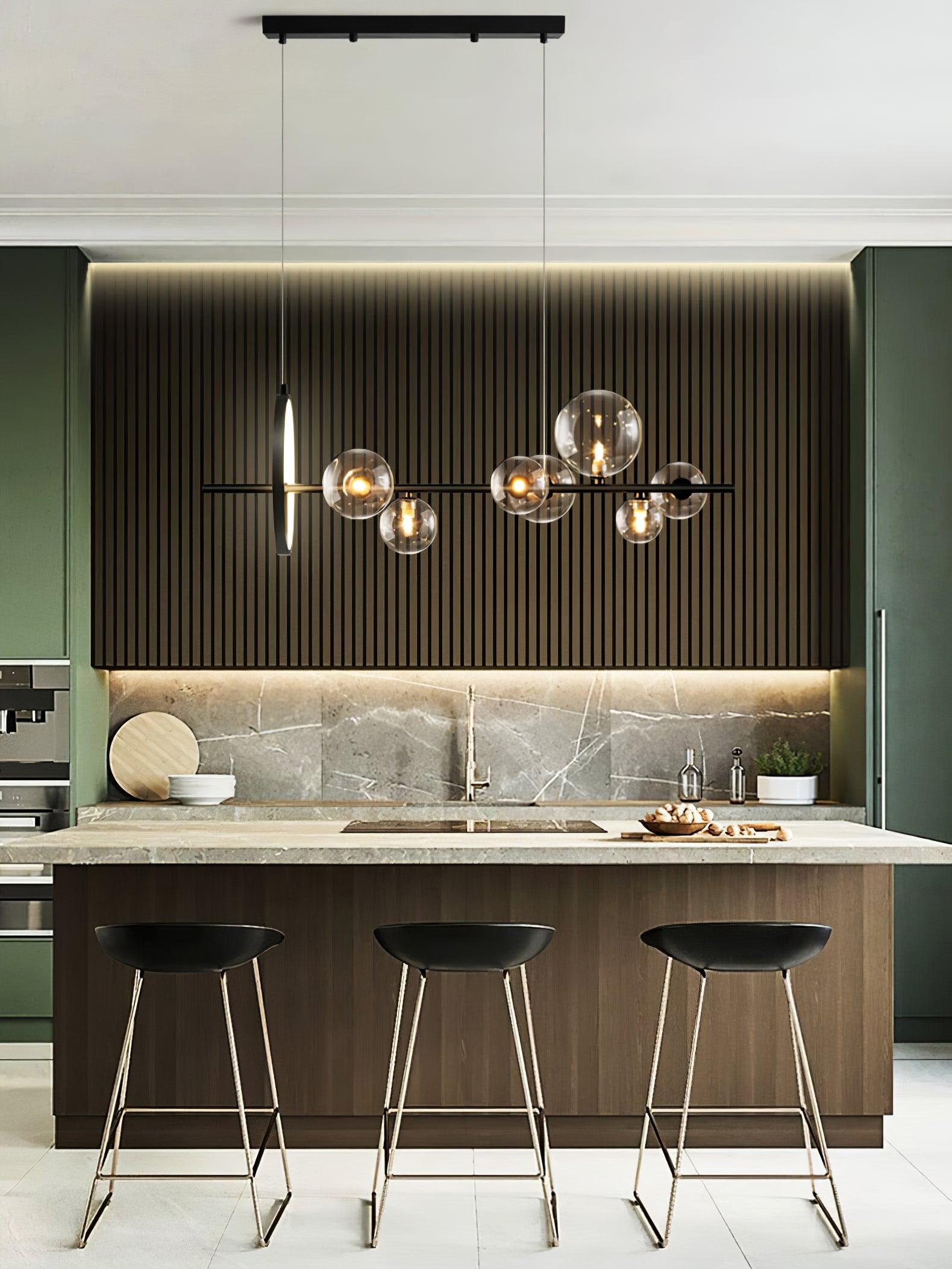 Lustra Kronleuchter Glas Blase Nordisch Schwarz LED-Letslighting