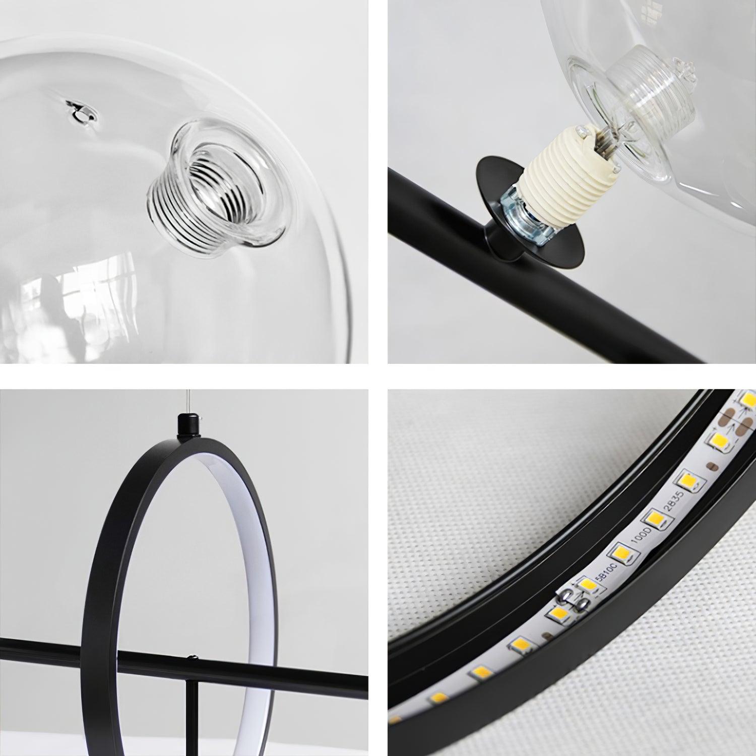 Lustra Kronleuchter Glas Blase Nordisch Schwarz LED-Letslighting