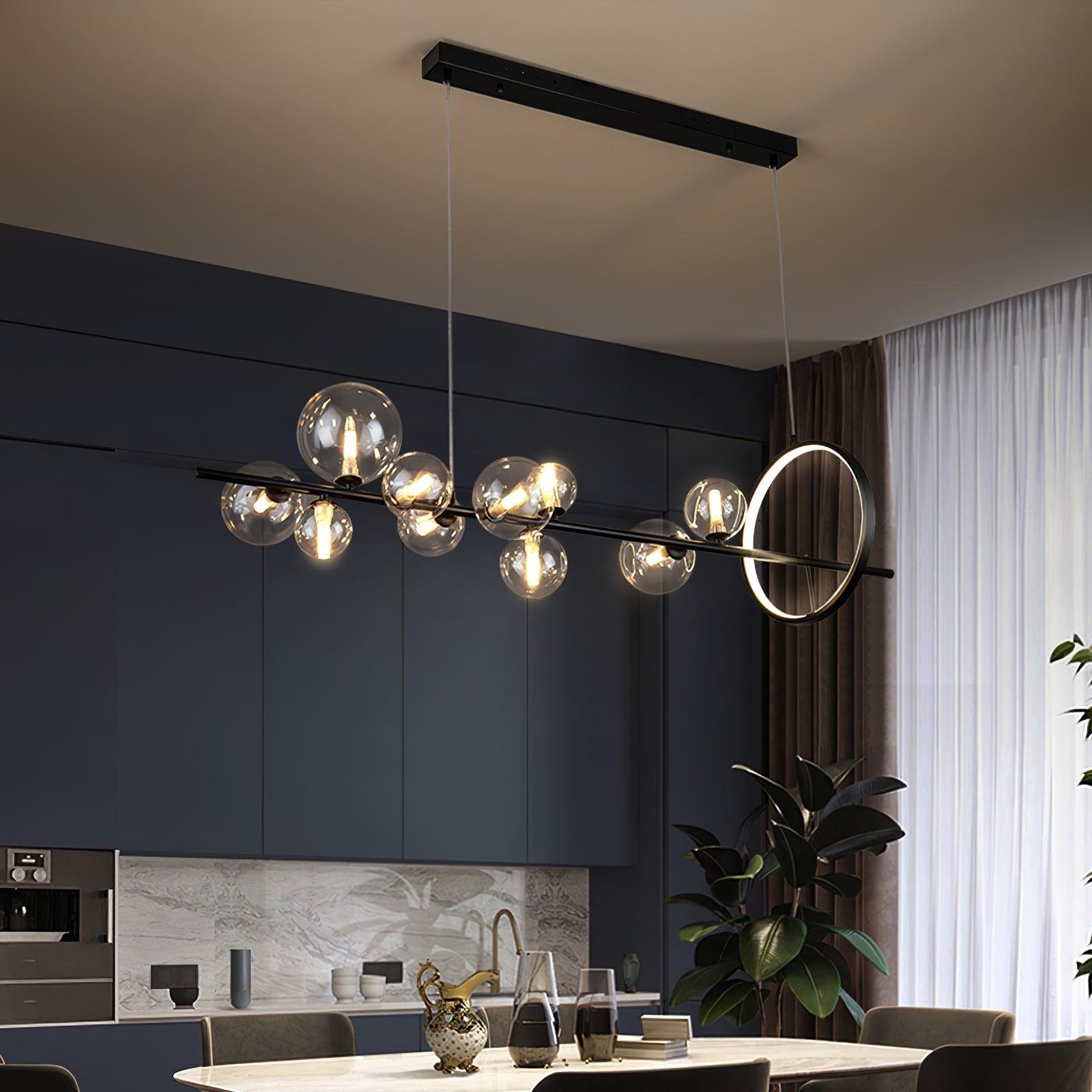 Lustra Kronleuchter Glas Blase Nordisch Schwarz LED-Letslighting
