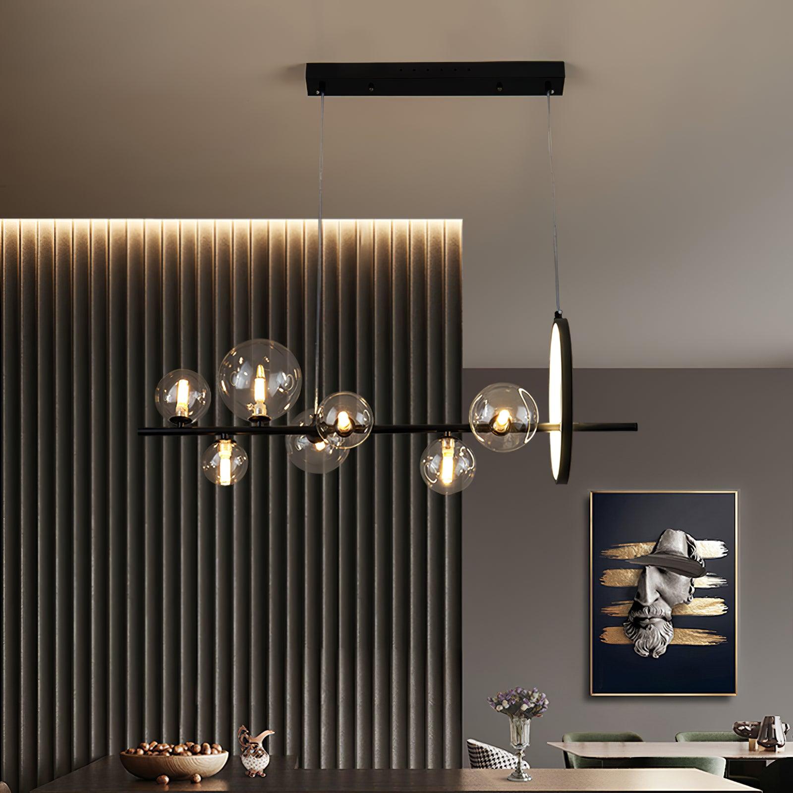 Lustra Kronleuchter Glas Blase Nordisch Schwarz LED-Letslighting