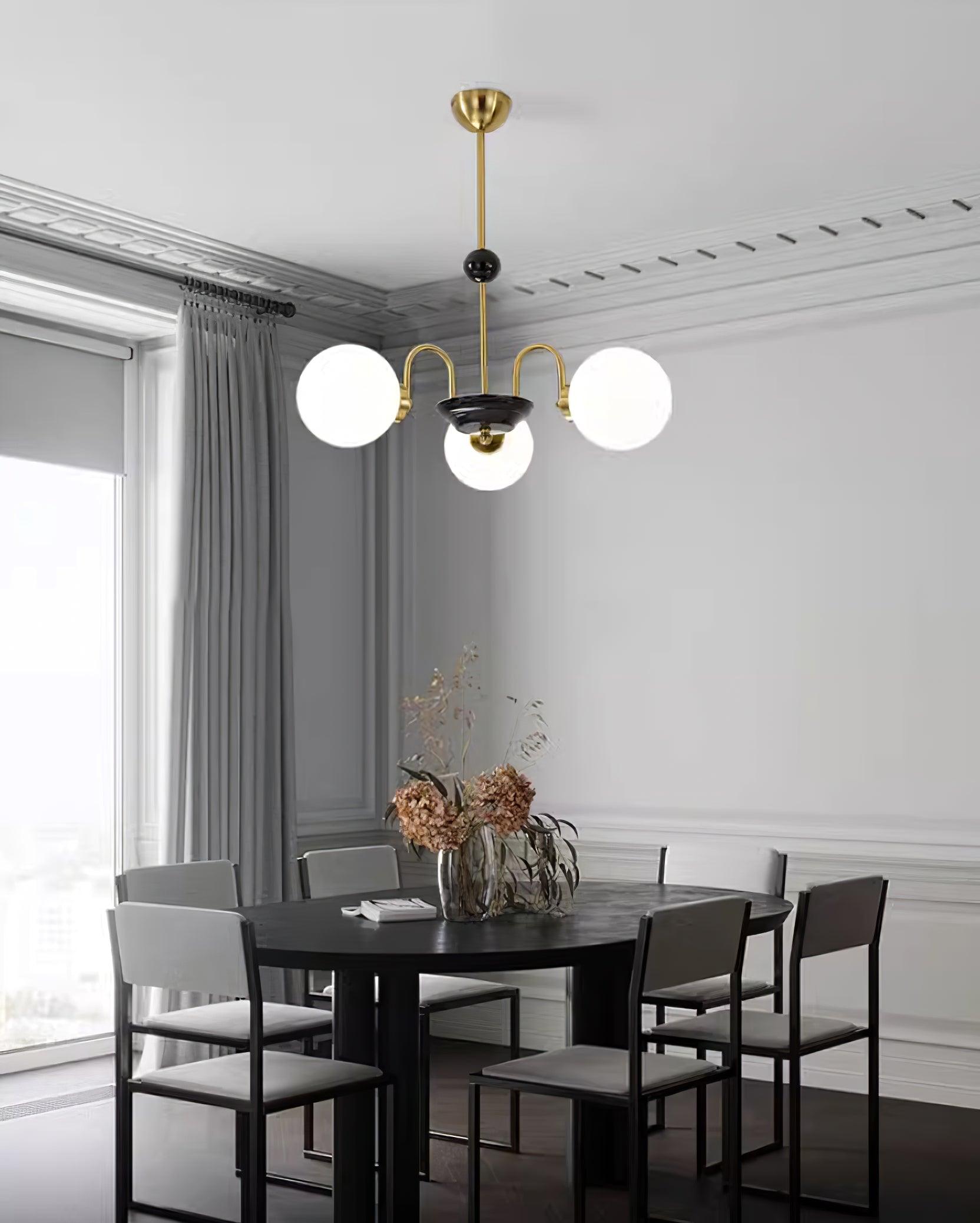 Kronleuchter Gekrümmt Arme Globus Schirme Modern Retro Stil Essen-Letslighting