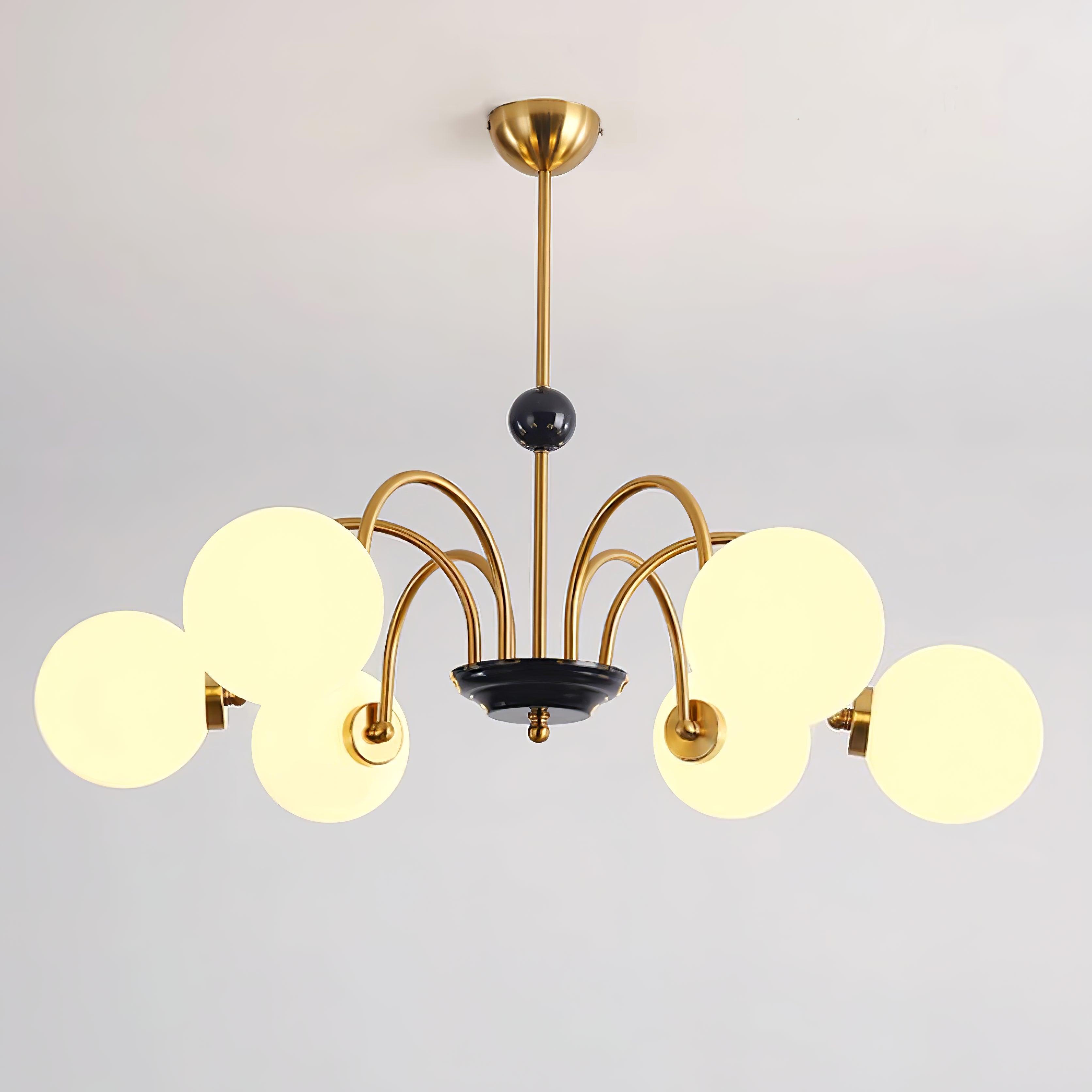Kronleuchter Gekrümmt Arme Globus Schirme Modern Retro Stil Essen-Letslighting