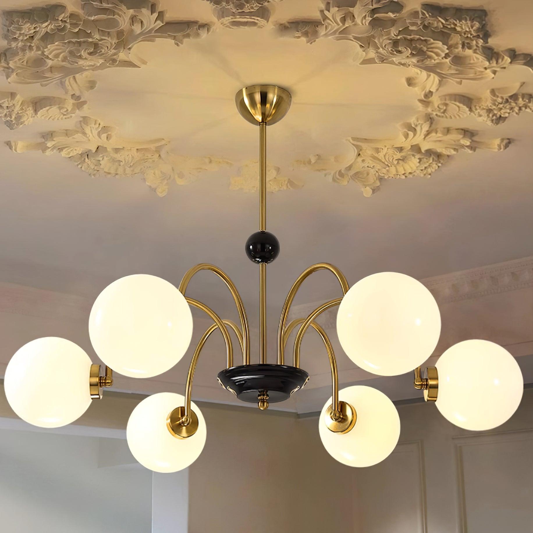 Kronleuchter Gekrümmt Arme Globus Schirme Modern Retro Stil Essen-Letslighting