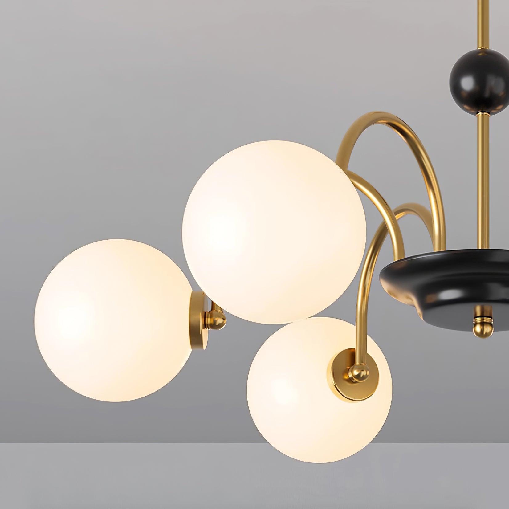 Kronleuchter Gekrümmt Arme Globus Schirme Modern Retro Stil Essen-Letslighting
