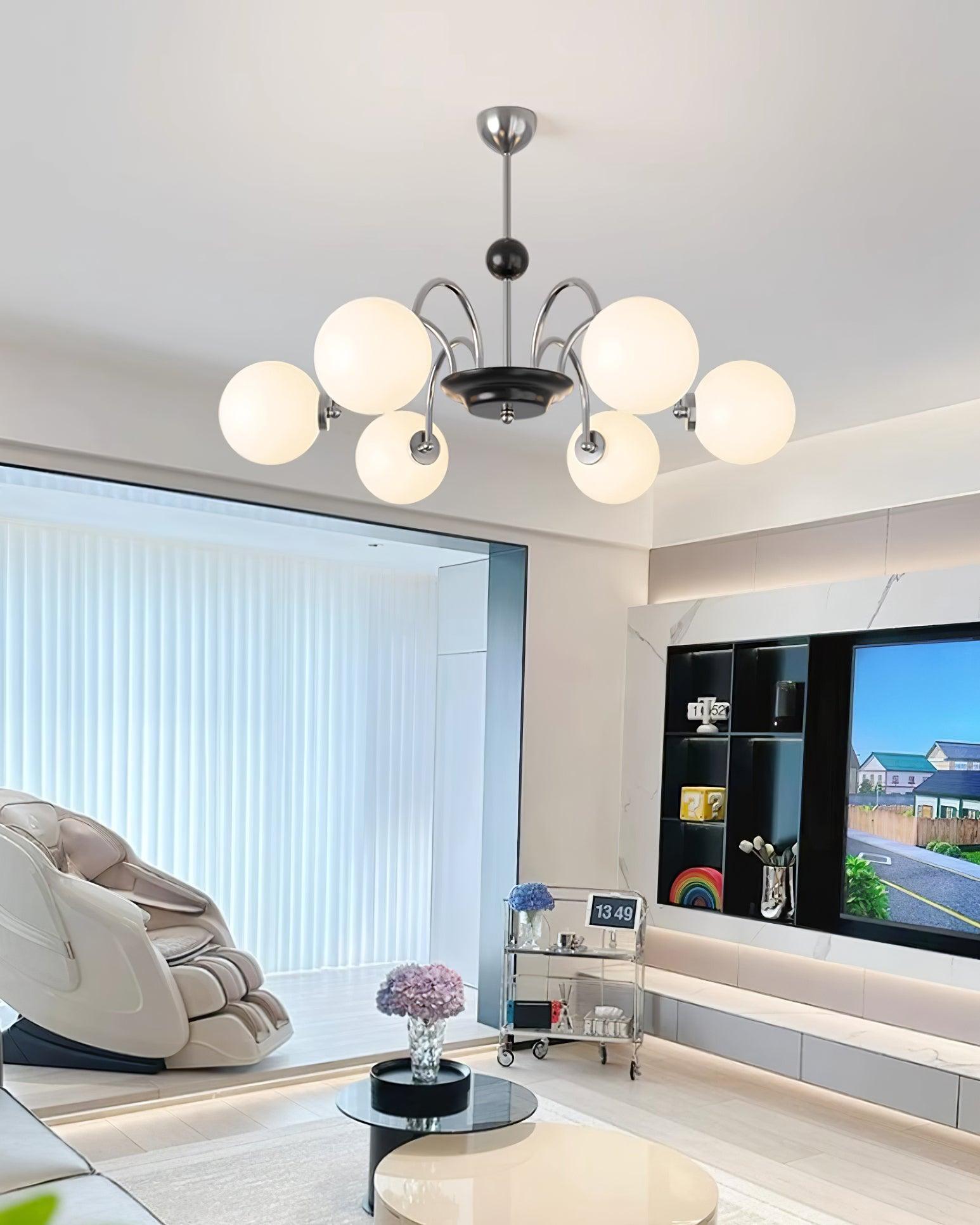 Kronleuchter Gekrümmt Arme Globus Schirme Modern Retro Stil Essen-Letslighting