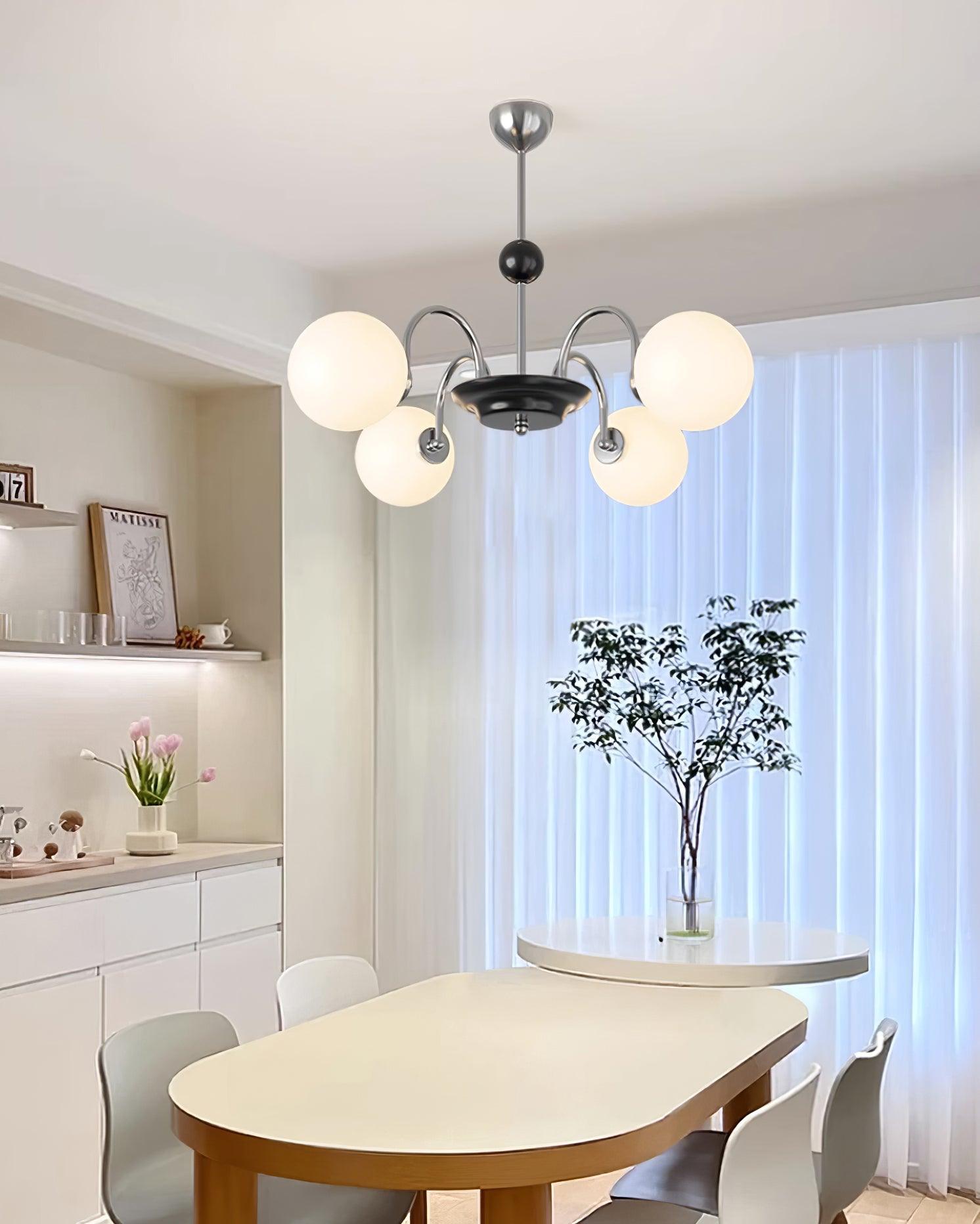 Kronleuchter Gekrümmt Arme Globus Schirme Modern Retro Stil Essen-Letslighting