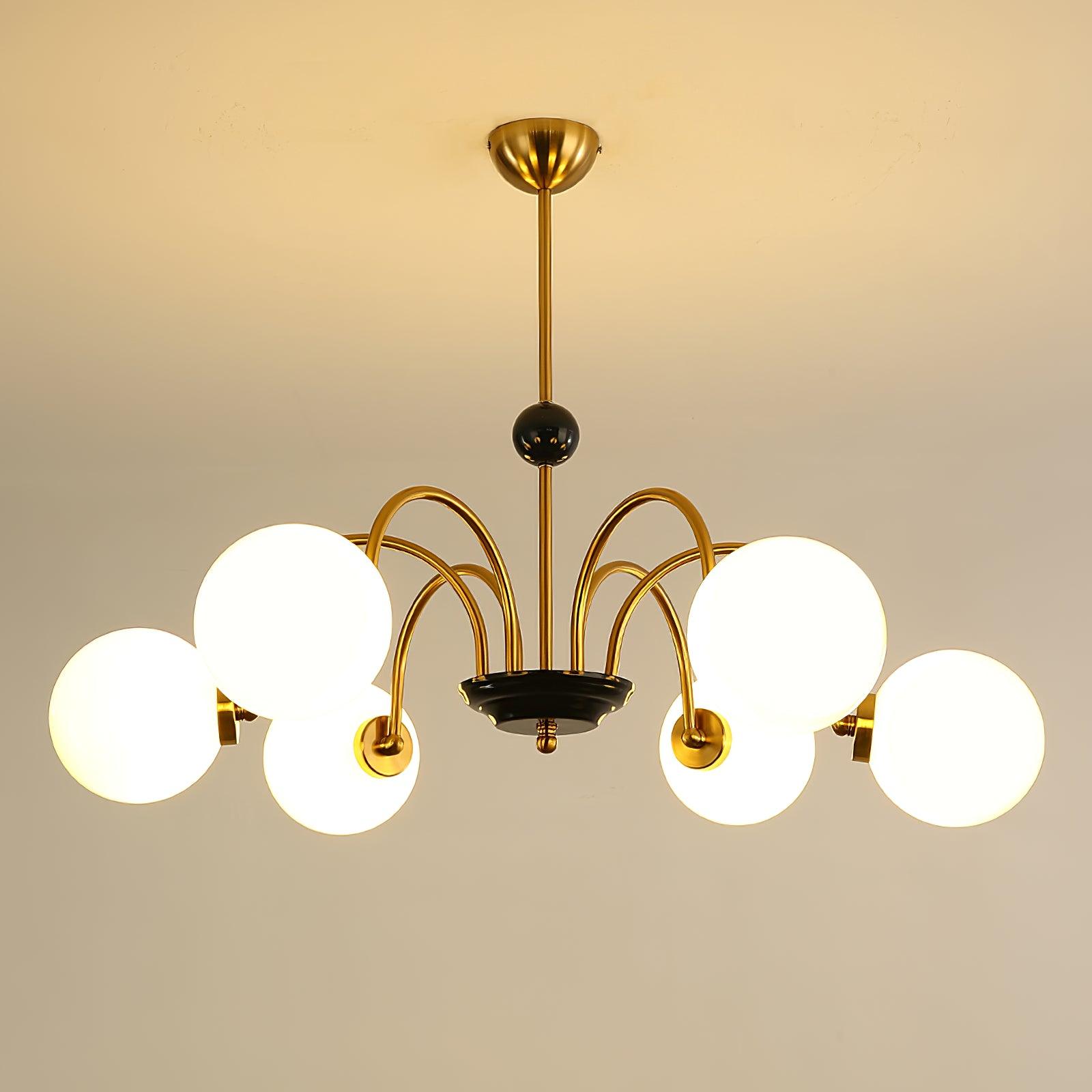 Kronleuchter Gekrümmt Arme Globus Schirme Modern Retro Stil Essen-Letslighting