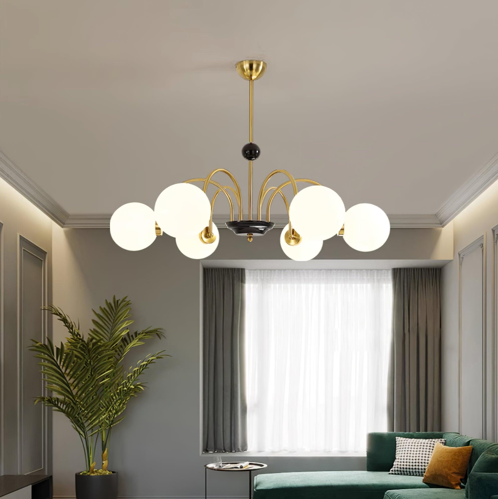 Kronleuchter Gekrümmt Arme Globus Schirme Modern Retro Stil Essen-Letslighting