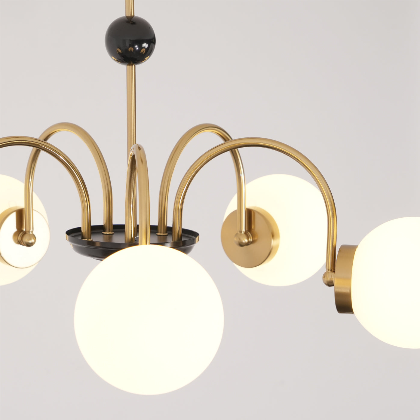 Kronleuchter Gekrümmt Arme Globus Schirme Modern Retro Stil Essen-Letslighting