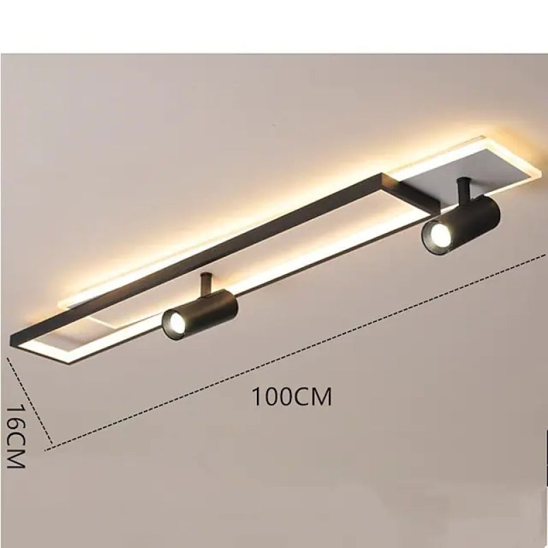 Arisha Modern Rechteckig LED Deckenleuchte Schwarz Wohn/Schlafzimmer Metall&Acryl Verstellbar