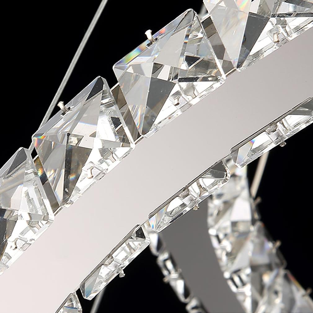 Lustra Kronleuchter Kristall Doppelt C Modern Silber 2-Ring-Letslighting