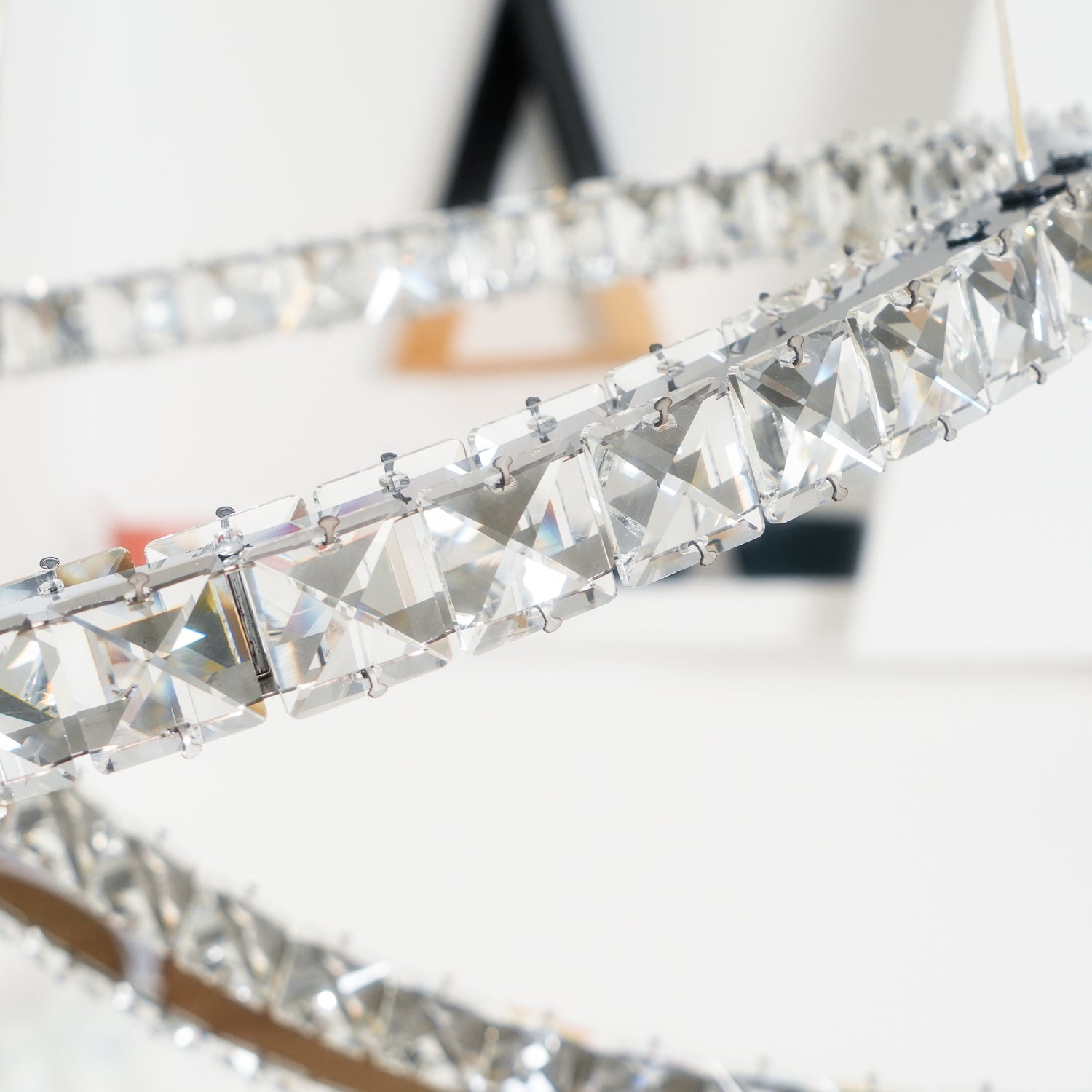 Lustra Kronleuchter Kristall Doppelt C Modern Silber 2-Ring-Letslighting