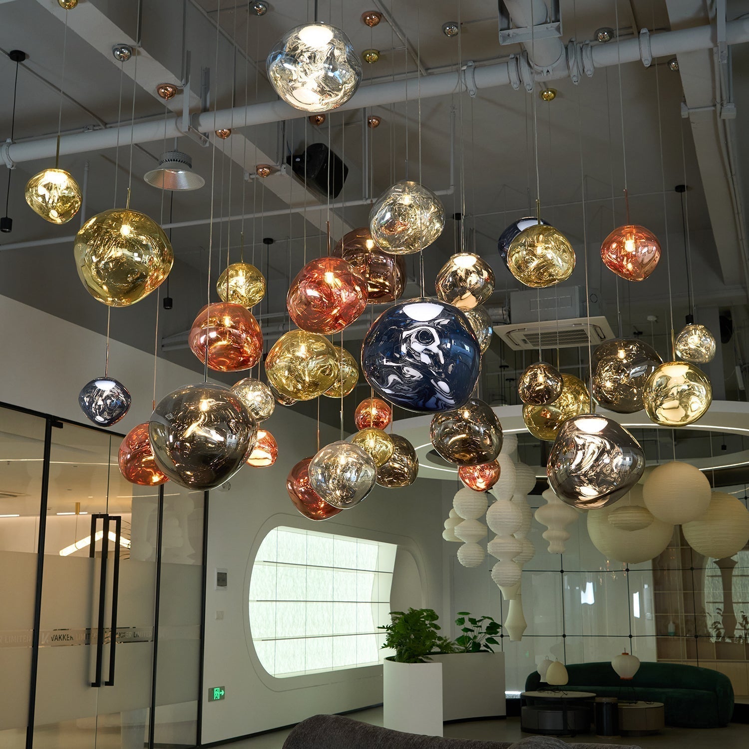 Solara Pendant Lamp Blown Glass Irregular Cluster Sculptural - Letslighting