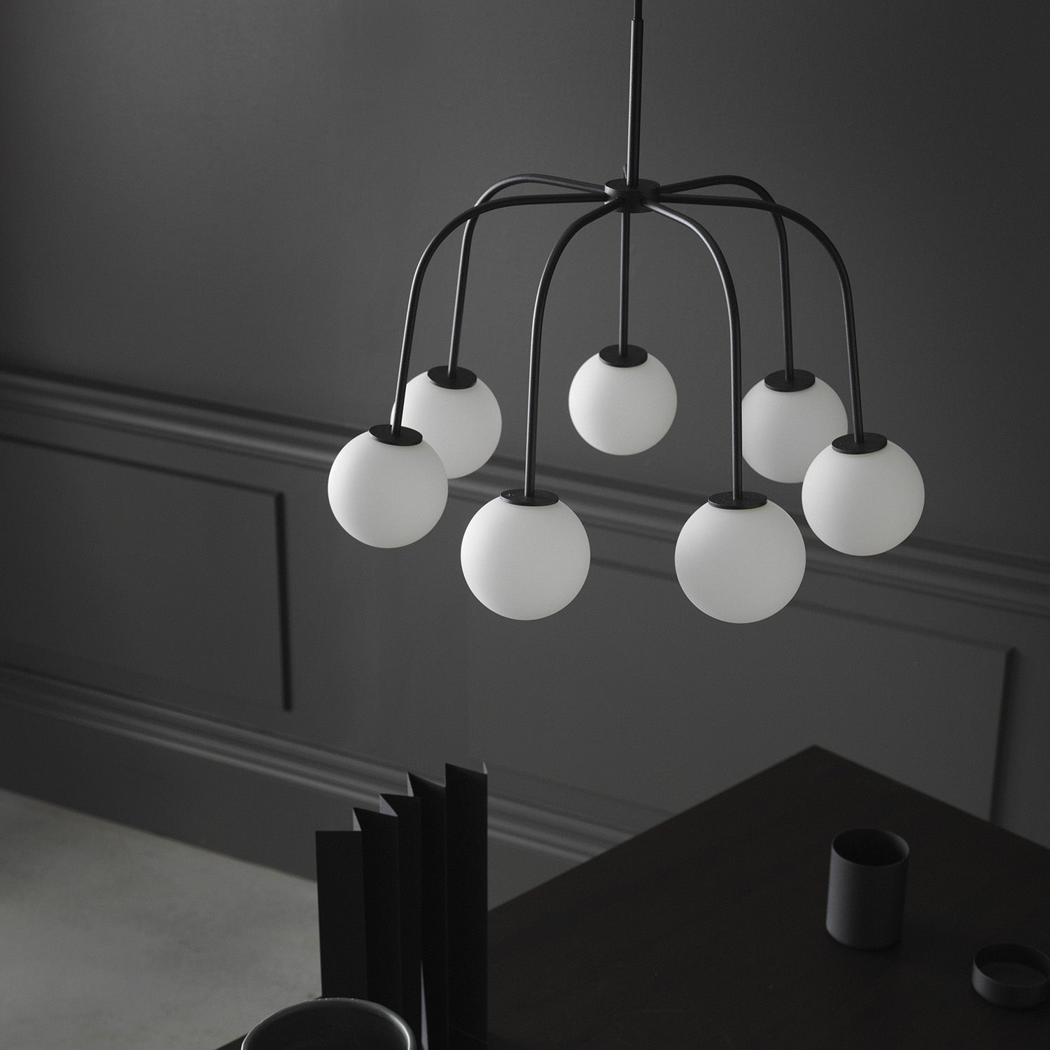 Elphaia Vintage Modern Octopus Schwarzer Glas-Kronleuchter-Letslighting