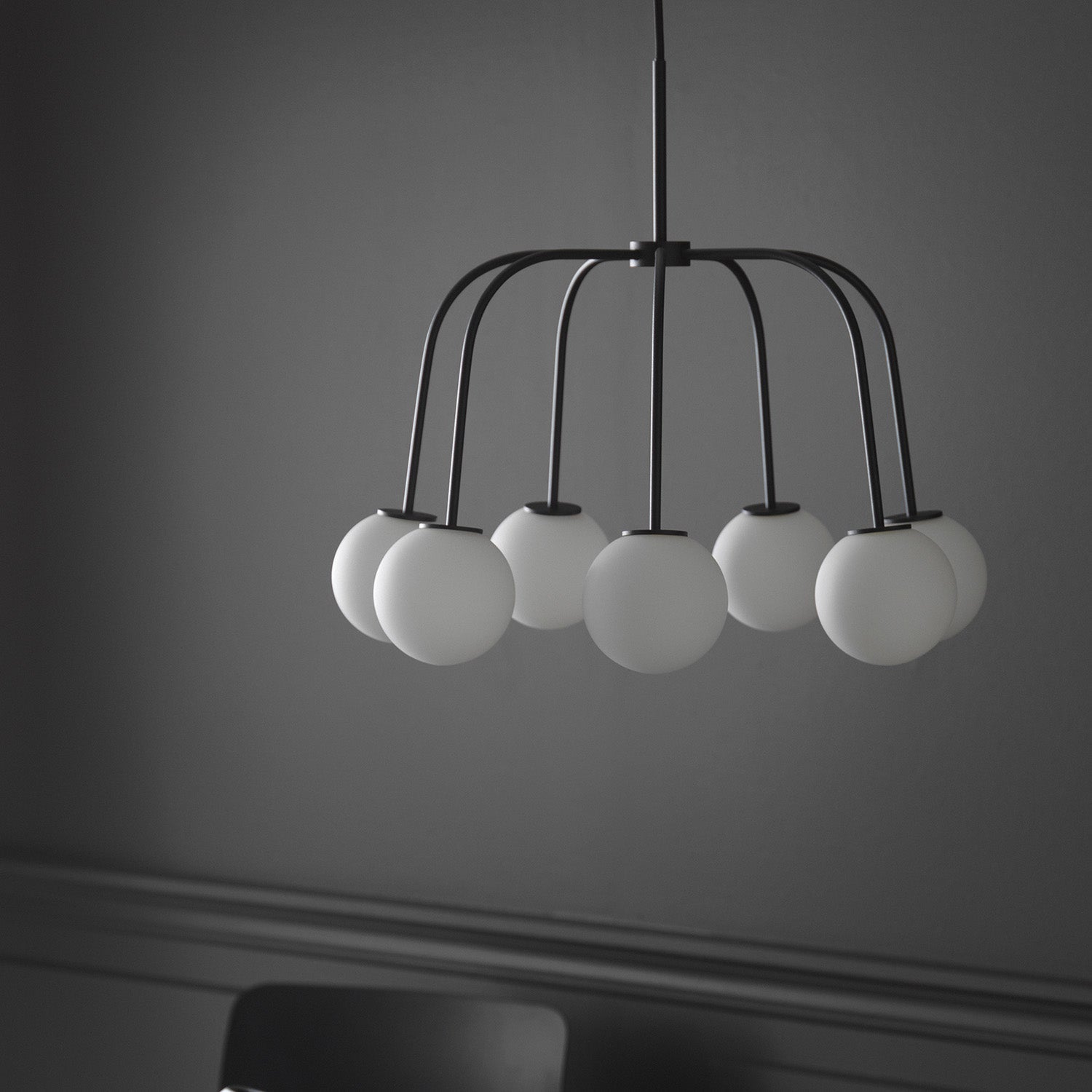 Elphaia Vintage Modern Octopus Schwarzer Glas-Kronleuchter-Letslighting