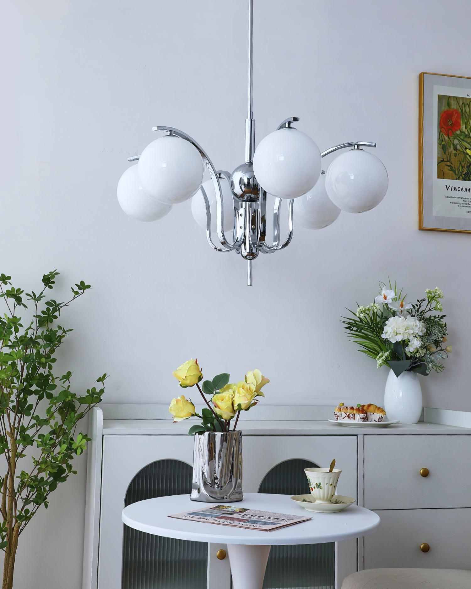 Lustra Kronleuchter Chrom Glas Modo Deco Elegant-Letslighting