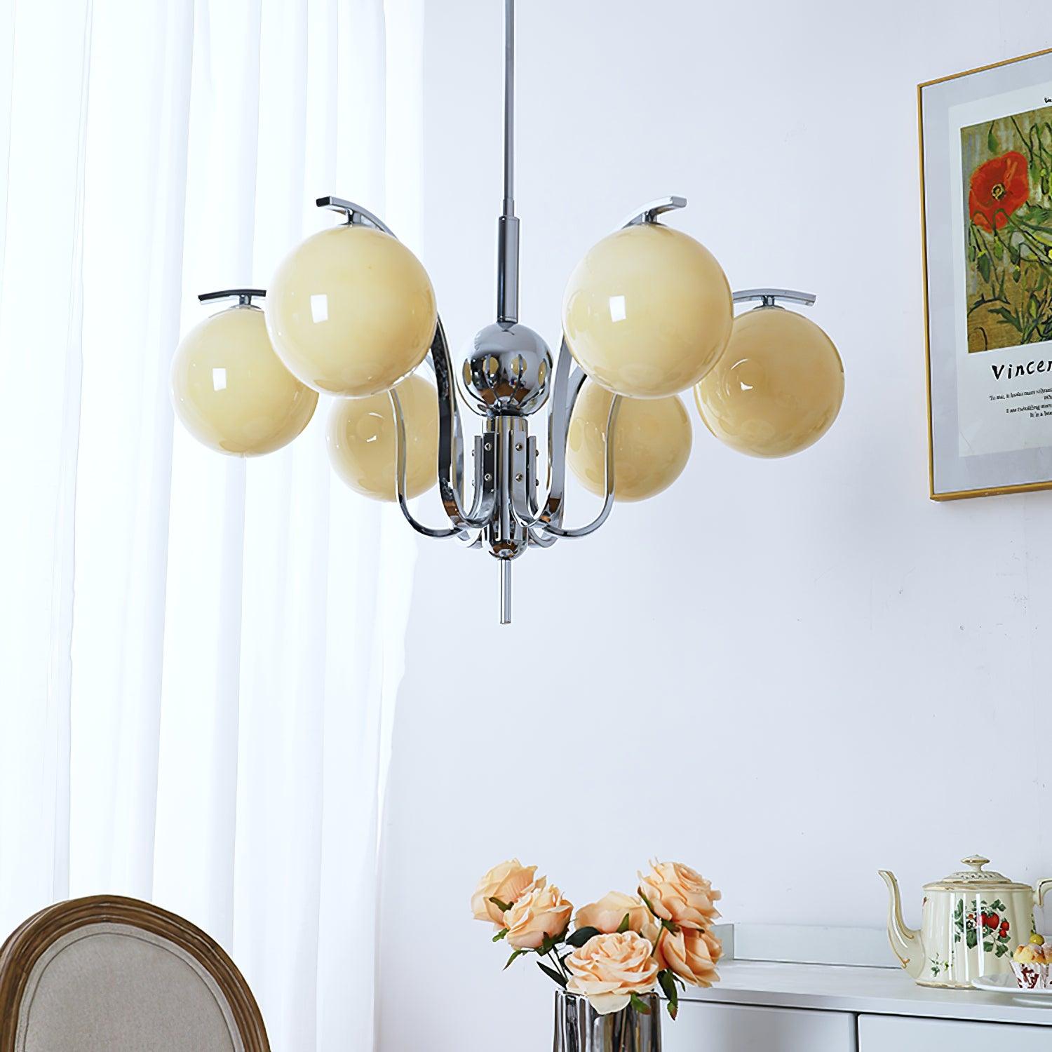 Lustra Kronleuchter Chrom Glas Modo Deco Elegant-Letslighting