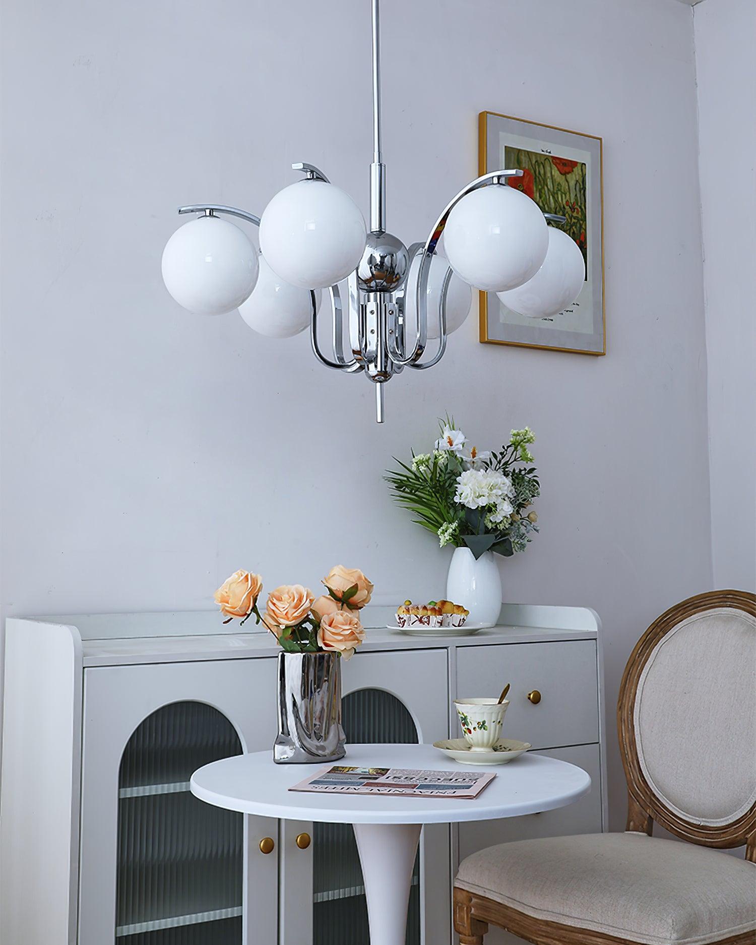 Lustra Kronleuchter Chrom Glas Modo Deco Elegant-Letslighting