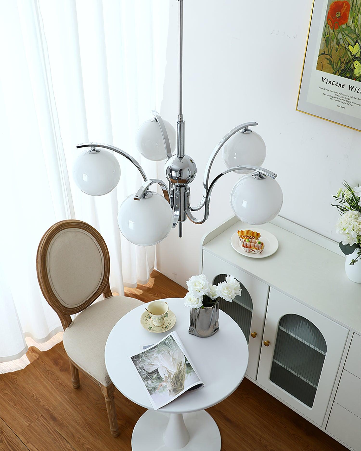 Lustra Kronleuchter Chrom Glas Modo Deco Elegant-Letslighting