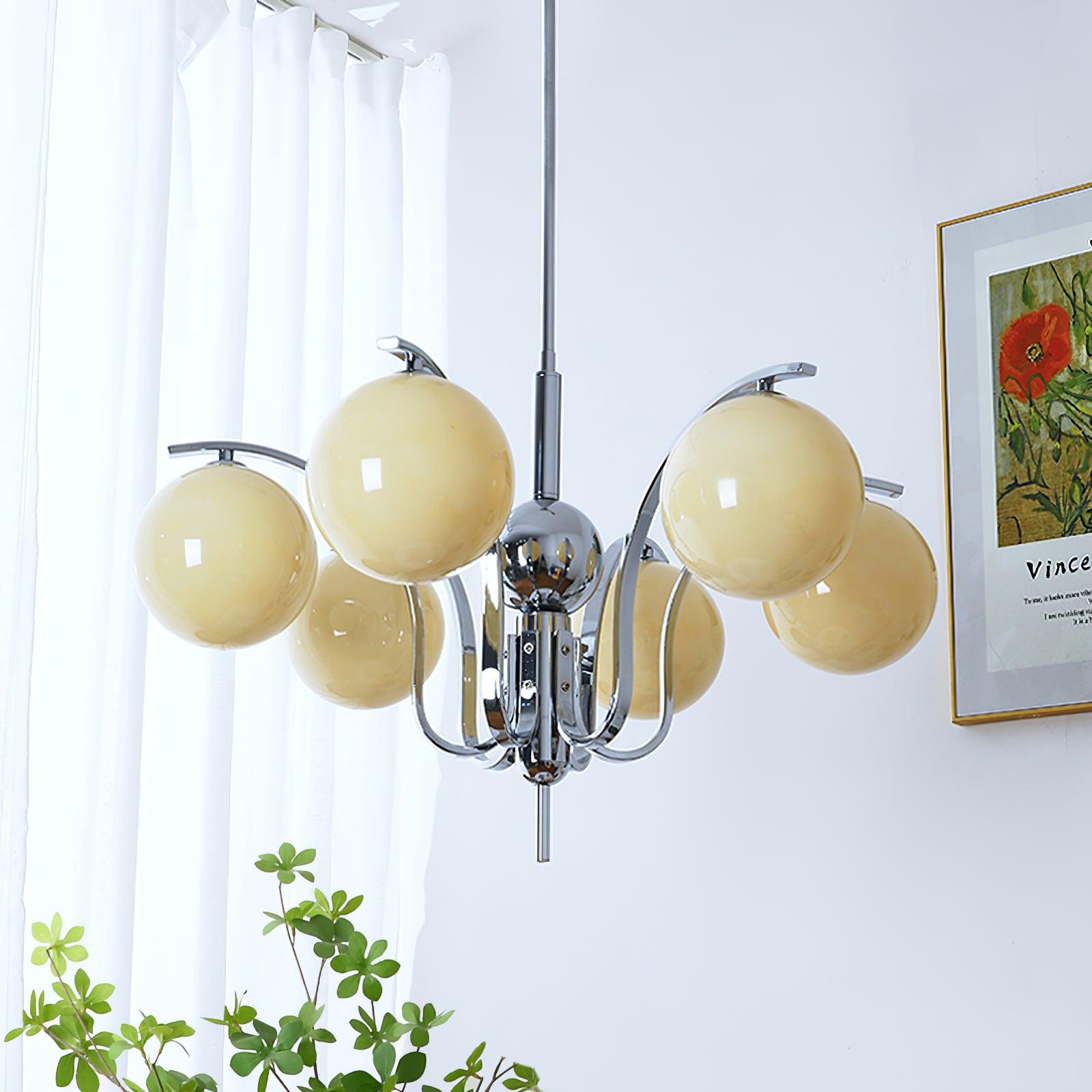 Lustra Kronleuchter Chrom Glas Modo Deco Elegant-Letslighting