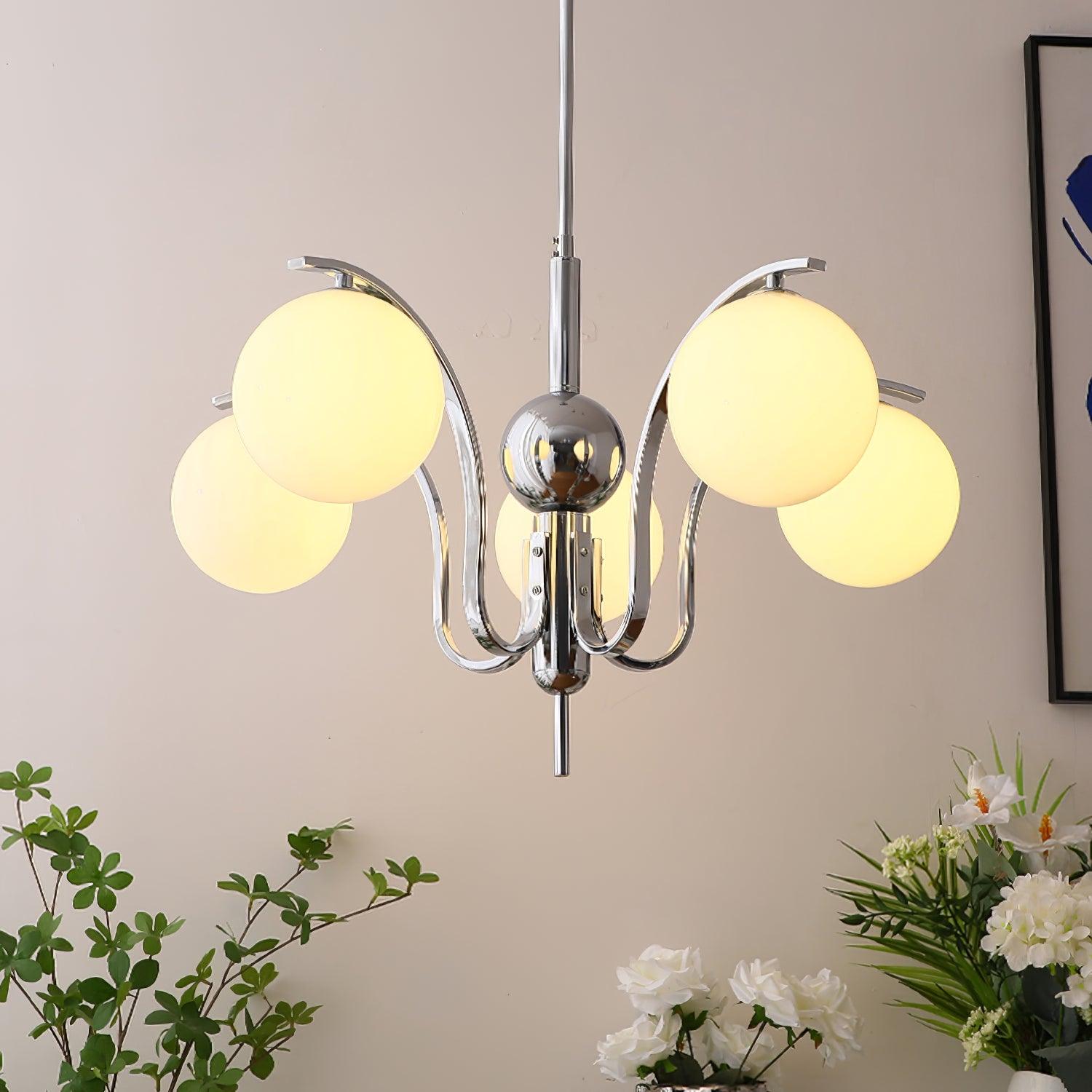 Lustra Kronleuchter Chrom Glas Modo Deco Elegant-Letslighting