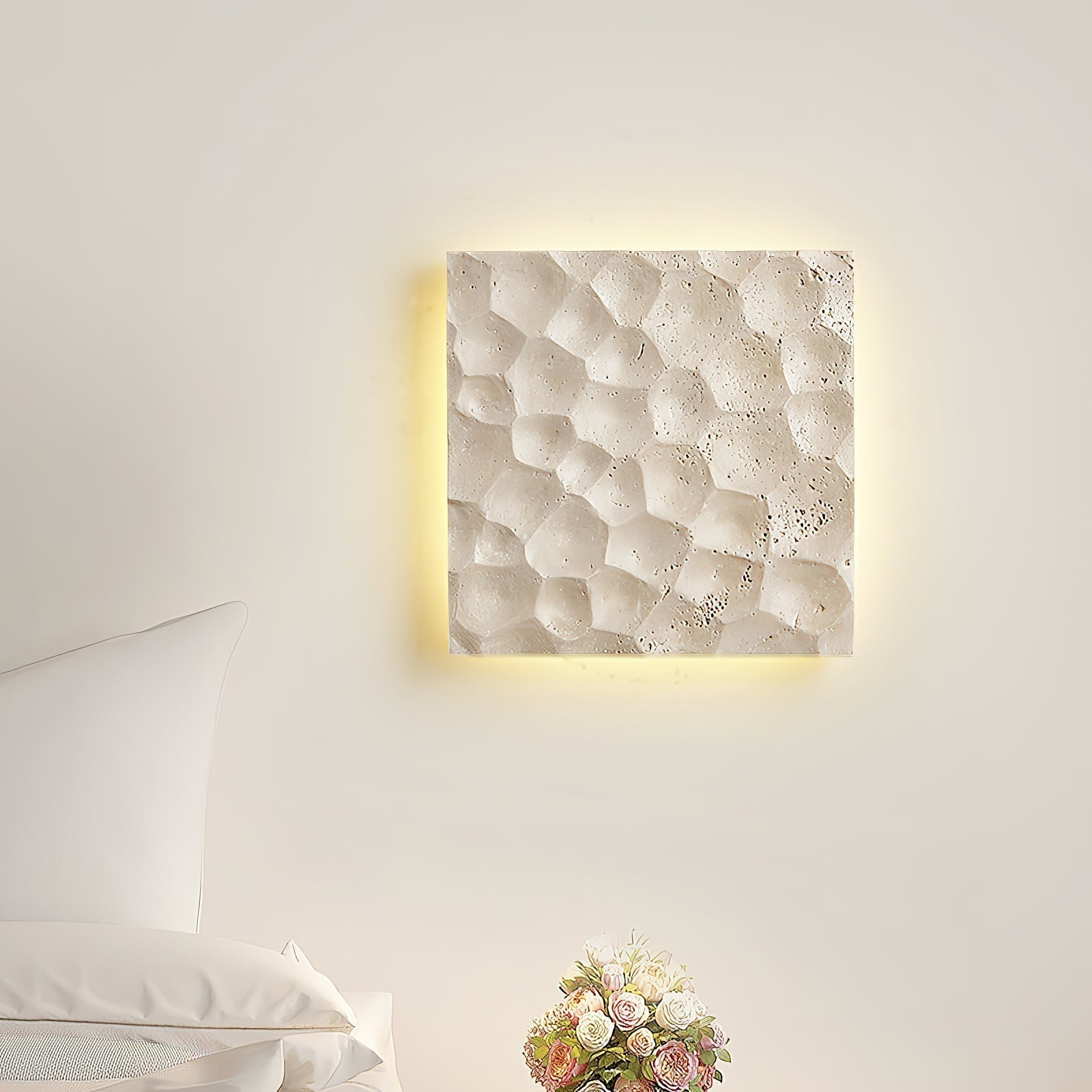 Vedoreth Individual Creativity Panel Travertine Sconce Wall Lamp - Letslighting