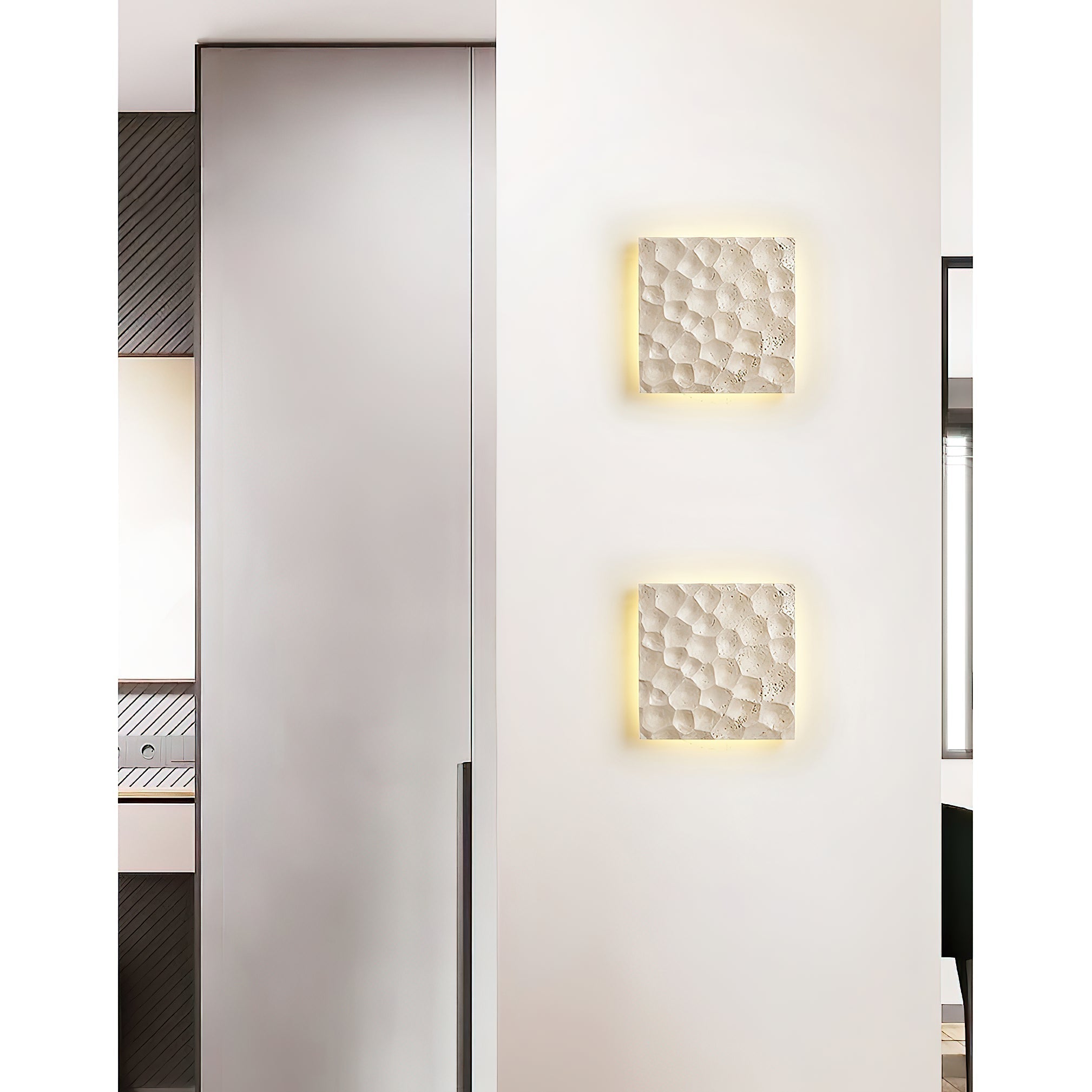 Vedoreth Individual Creativity Panel Travertine Sconce Wall Lamp - Letslighting