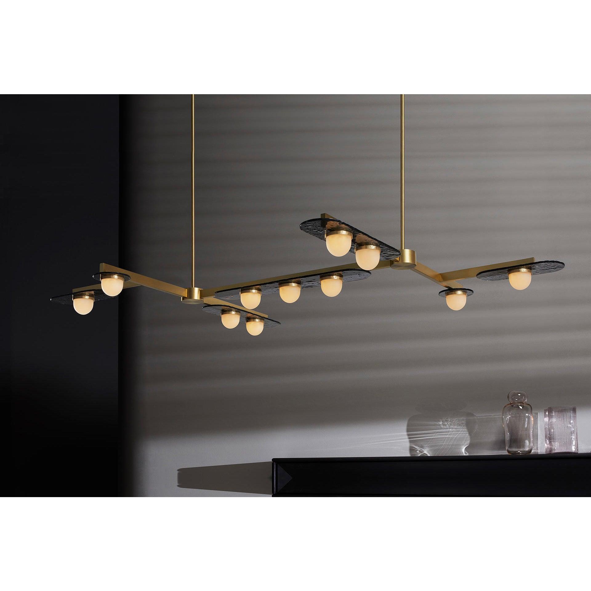 Lustra Kronleuchter LED Linear Goldrahmen-Letslighting