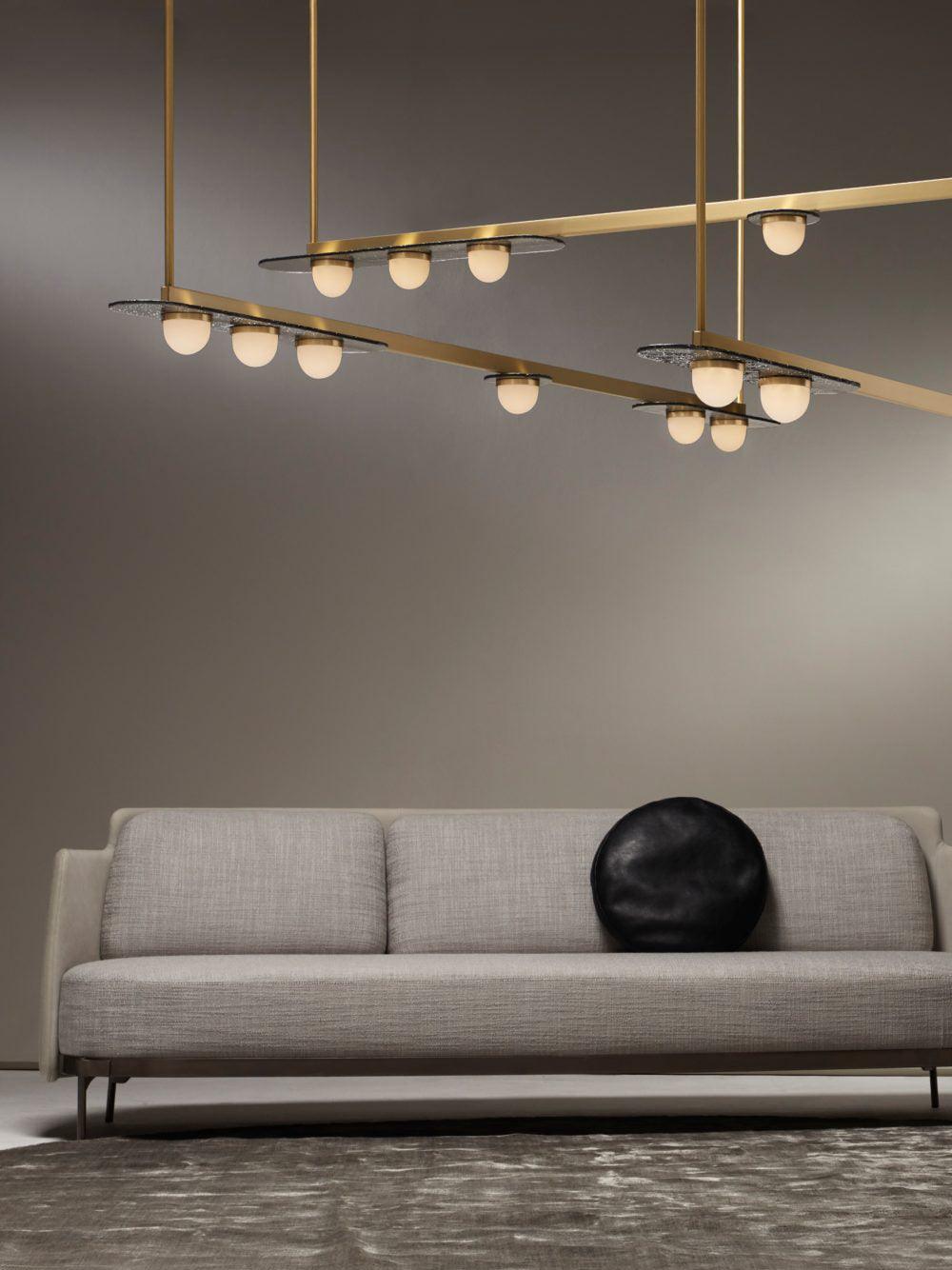Lustra Kronleuchter LED Linear Goldrahmen-Letslighting