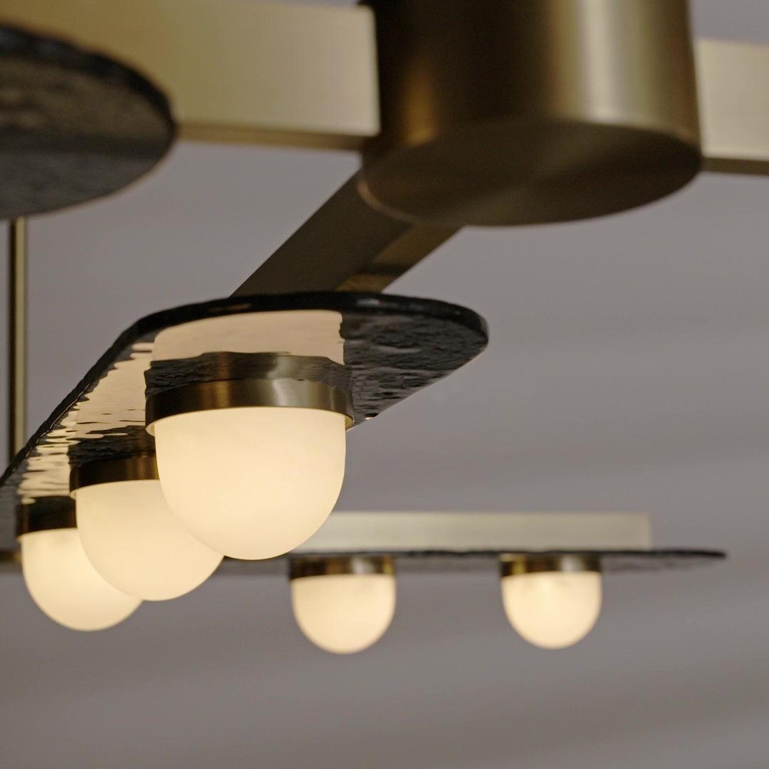 Lustra Kronleuchter LED Linear Goldrahmen-Letslighting