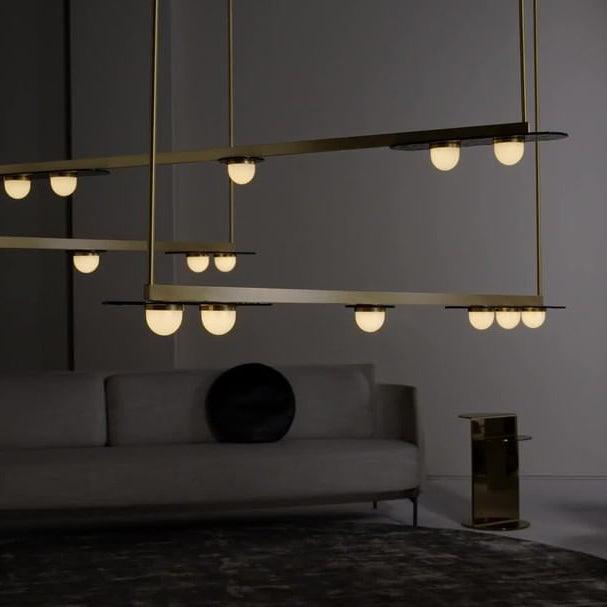 Lustra Kronleuchter LED Linear Goldrahmen-Letslighting