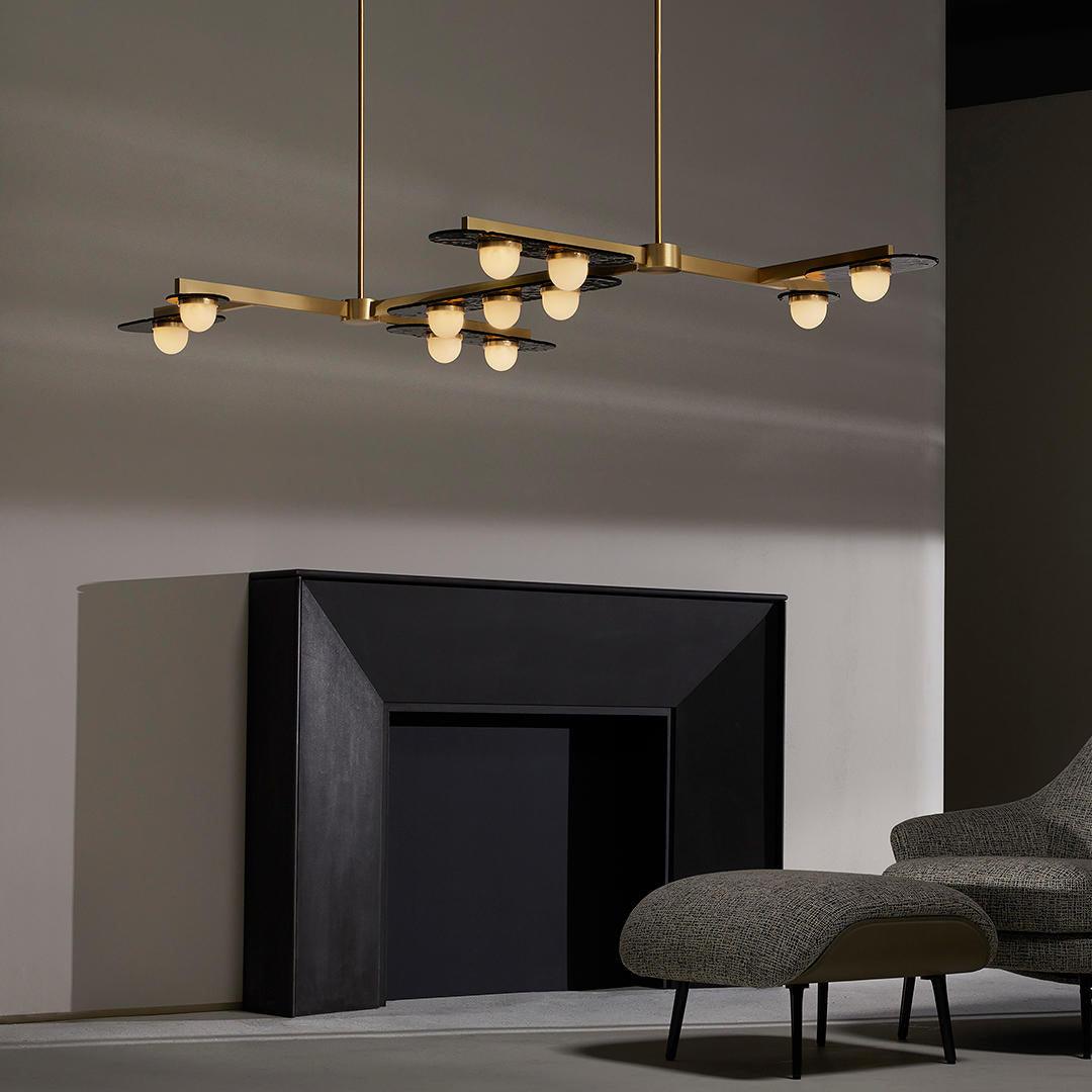 Lustra Kronleuchter LED Linear Goldrahmen-Letslighting
