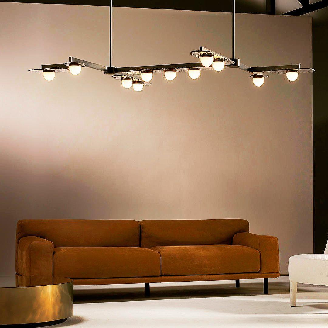 Lustra Kronleuchter LED Linear Goldrahmen-Letslighting