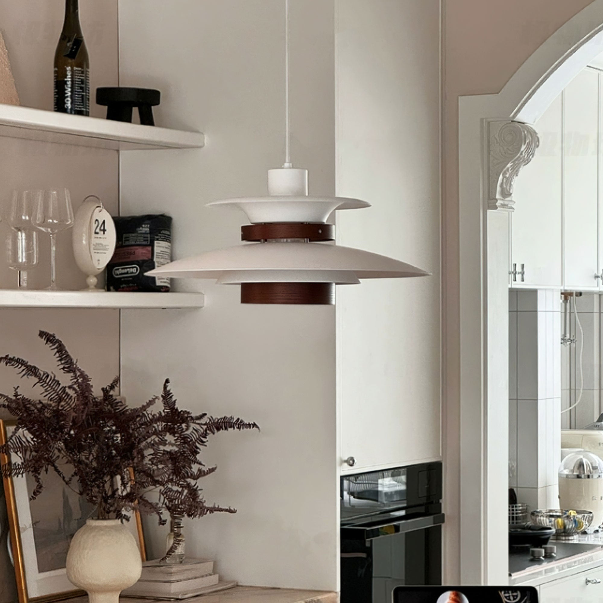 Solara Pendelleuchte Holz Schichtschirm Nordic Esszimmer-Letslighting