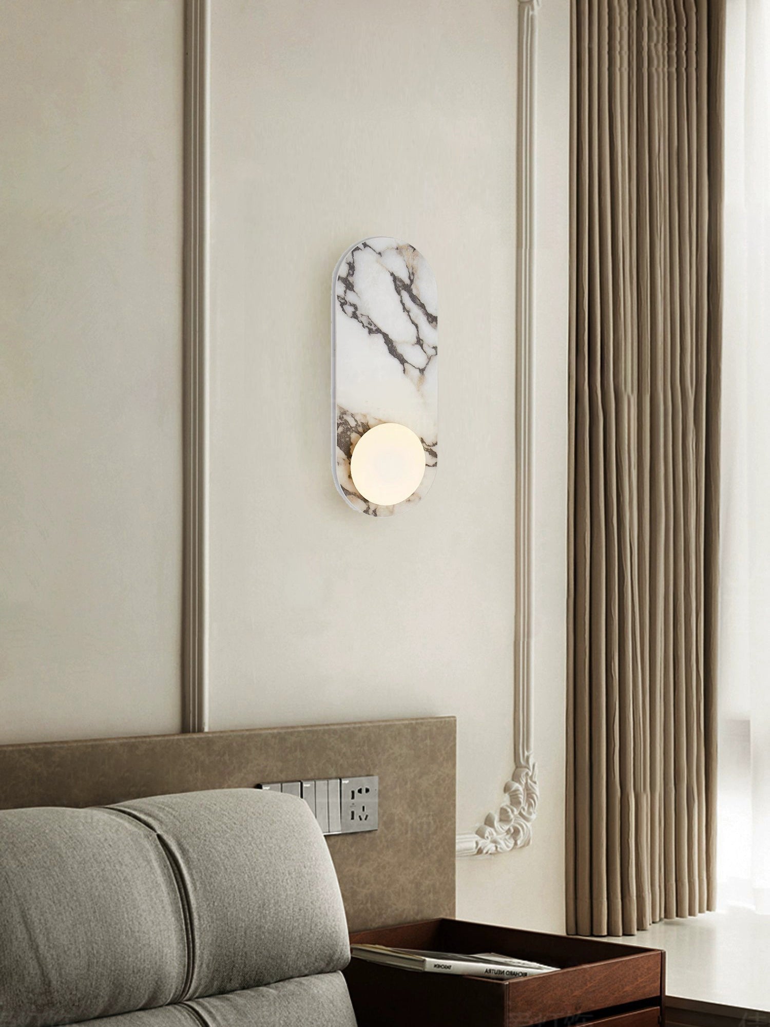 Covelyra Modern Minimalist Marble Glass Wall Lamp - Letslighting