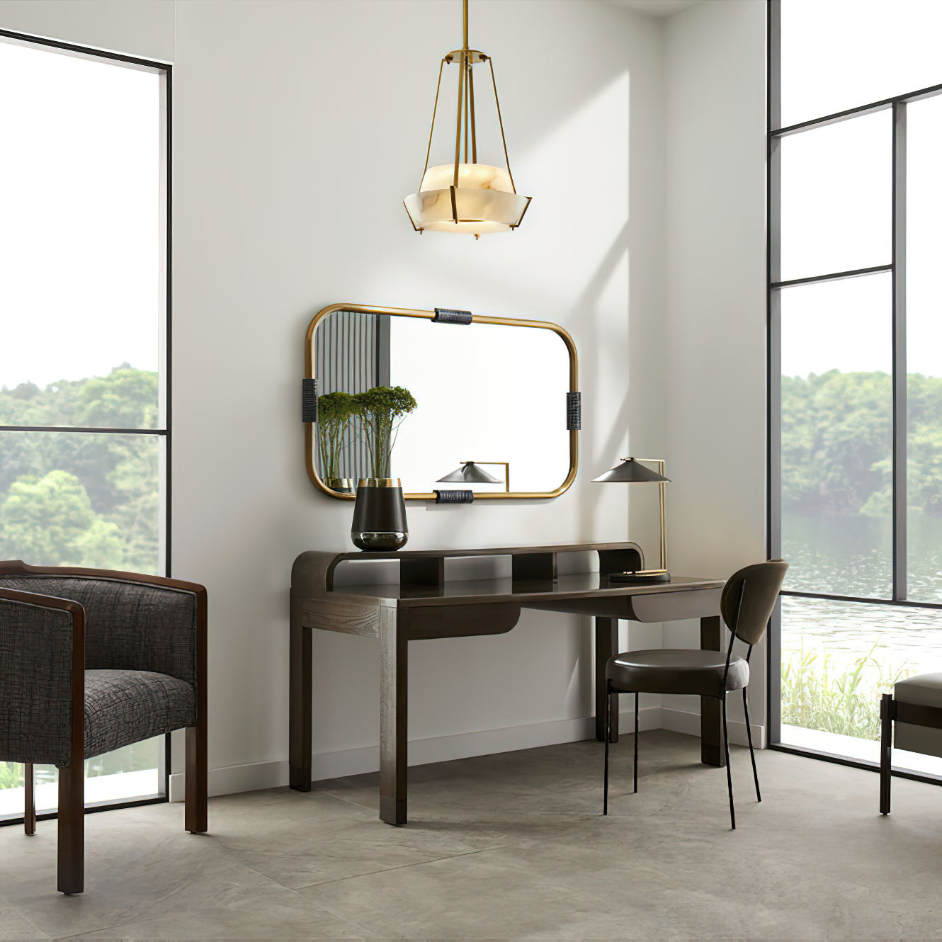 Avlireth Modern Minimalist Metal Alabaster Pendant Lamp - Letslighting