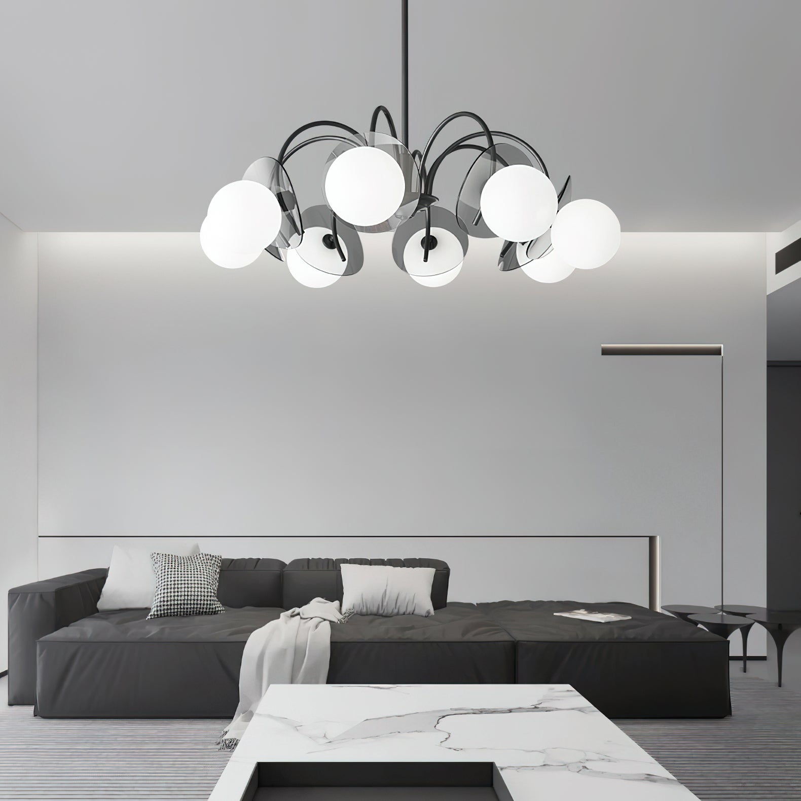 Aurora Kronleuchter Globus Arm Skulptural-Letslighting
