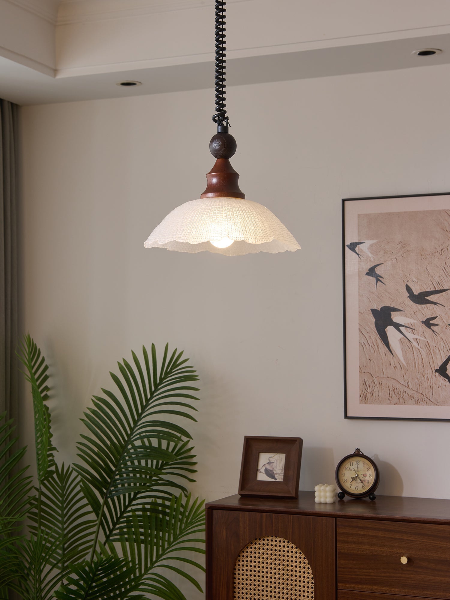 Nydoreth Eleganz Vintage Kunst Holz Pendelleuchte-Letslighting