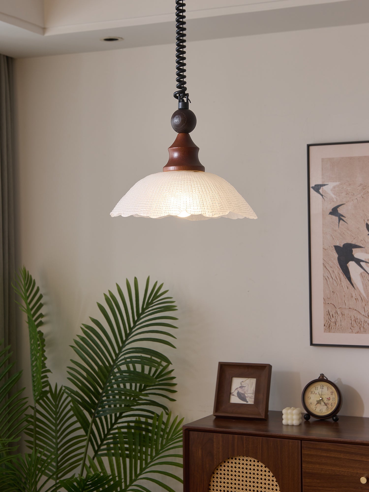 Nydoreth Eleganz Vintage Kunst Holz Pendelleuchte-Letslighting
