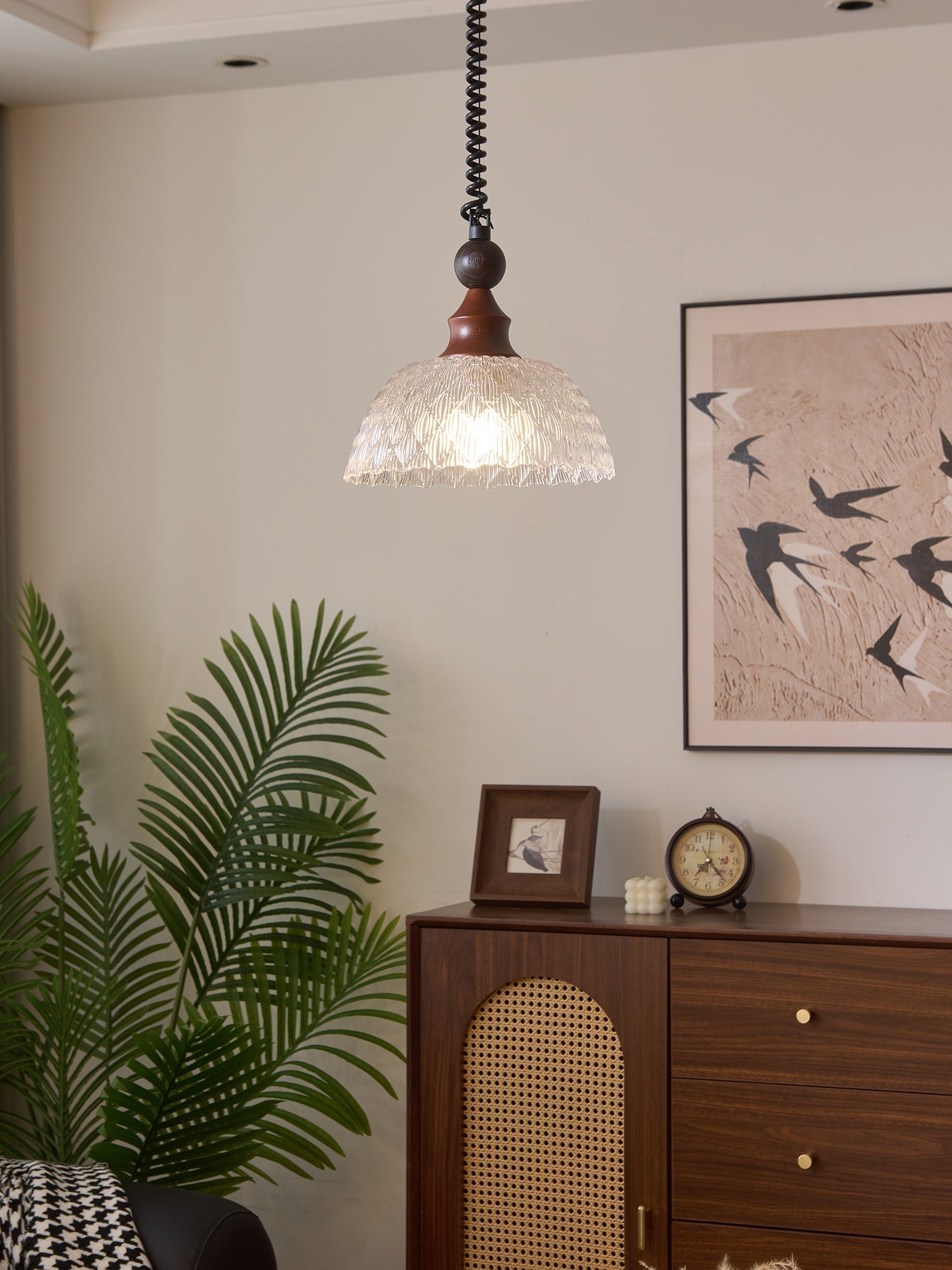Nydoreth Eleganz Vintage Kunst Holz Pendelleuchte-Letslighting