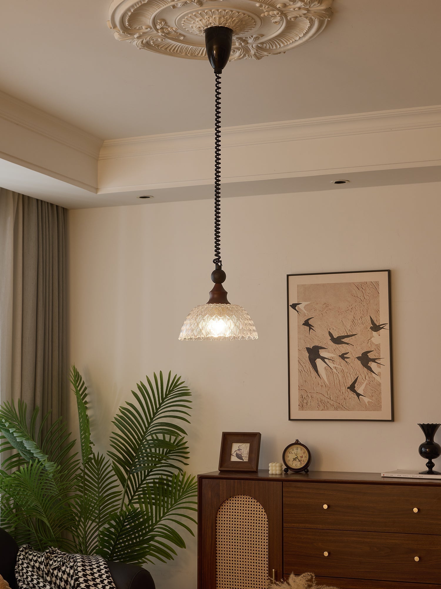 Nydoreth Eleganz Vintage Kunst Holz Pendelleuchte-Letslighting