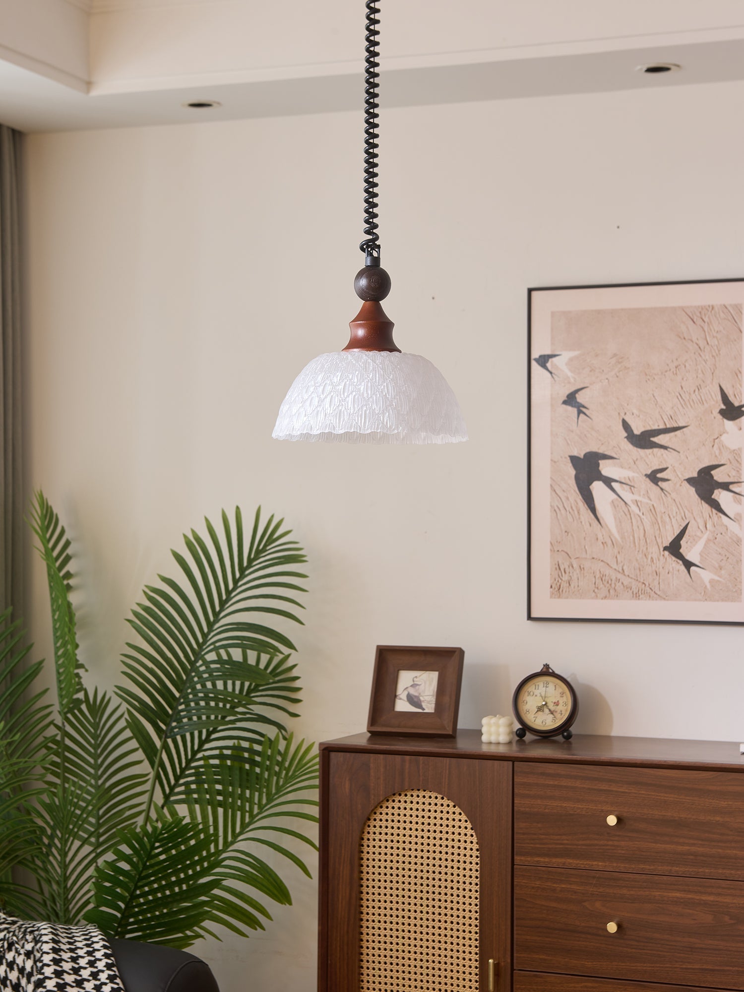 Nydoreth Eleganz Vintage Kunst Holz Pendelleuchte-Letslighting