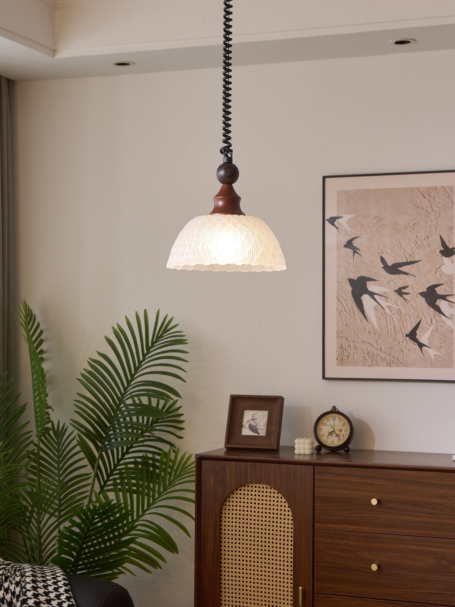 Nydoreth Eleganz Vintage Kunst Holz Pendelleuchte-Letslighting