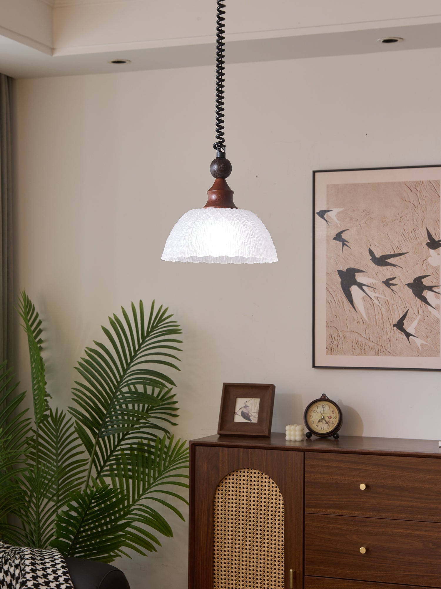 Nydoreth Eleganz Vintage Kunst Holz Pendelleuchte-Letslighting