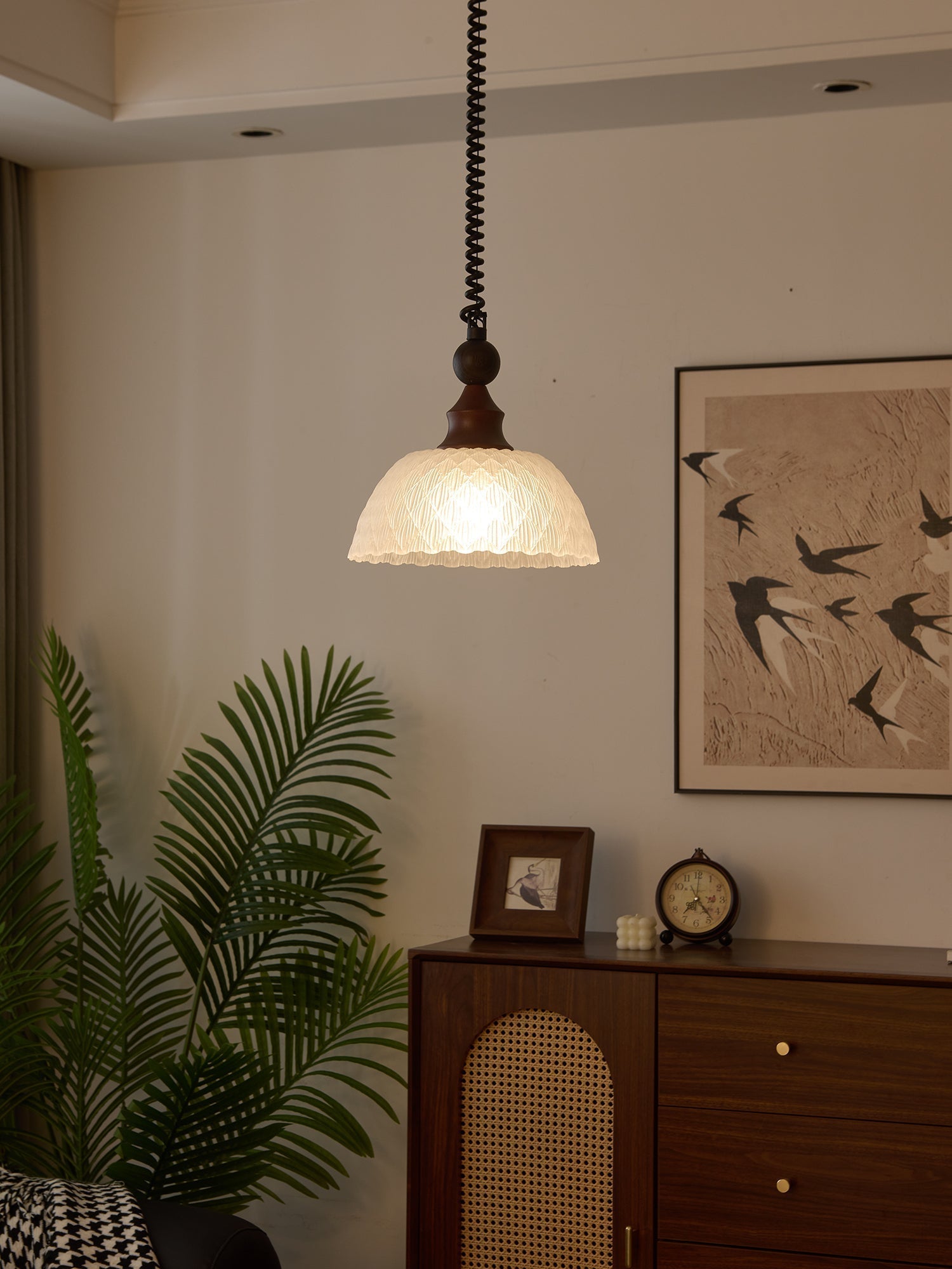 Nydoreth Eleganz Vintage Kunst Holz Pendelleuchte-Letslighting