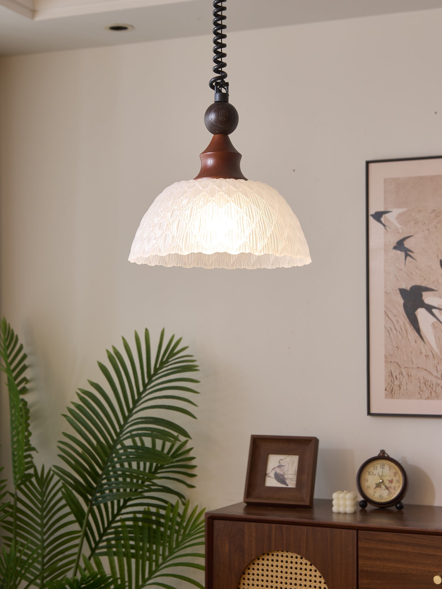 Nydoreth Eleganz Vintage Kunst Holz Pendelleuchte-Letslighting