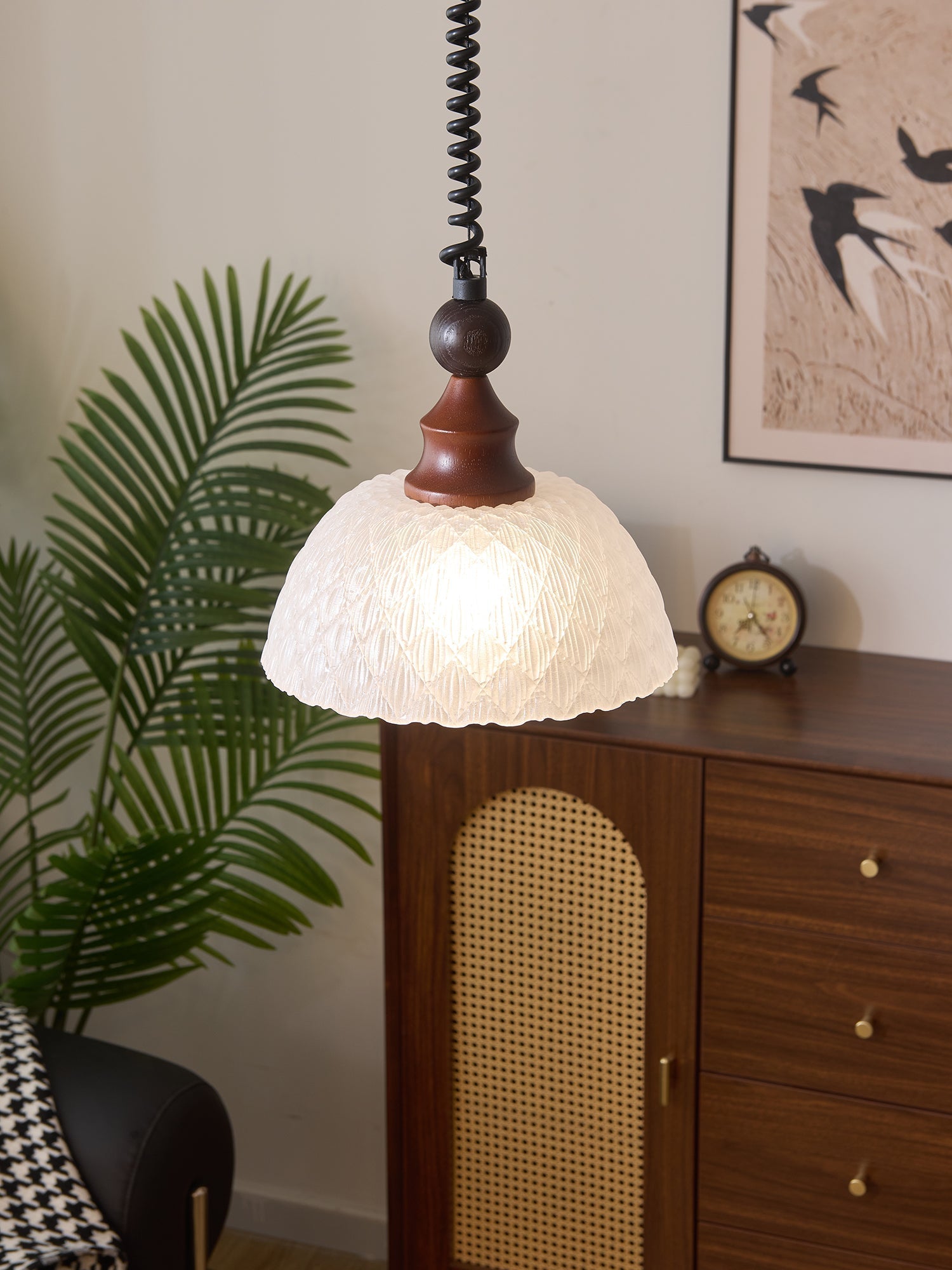 Nydoreth Eleganz Vintage Kunst Holz Pendelleuchte-Letslighting