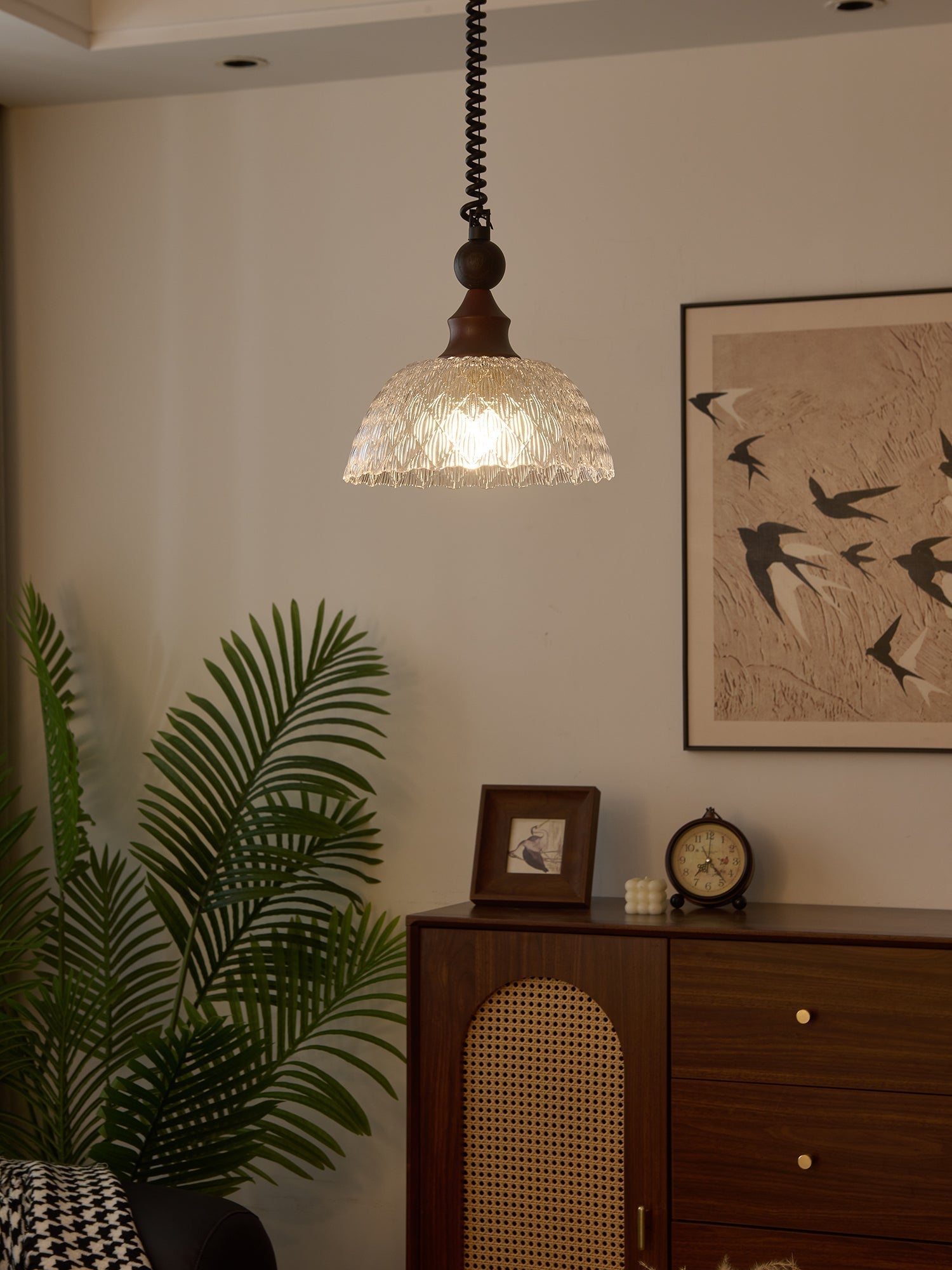 Nydoreth Eleganz Vintage Kunst Holz Pendelleuchte-Letslighting