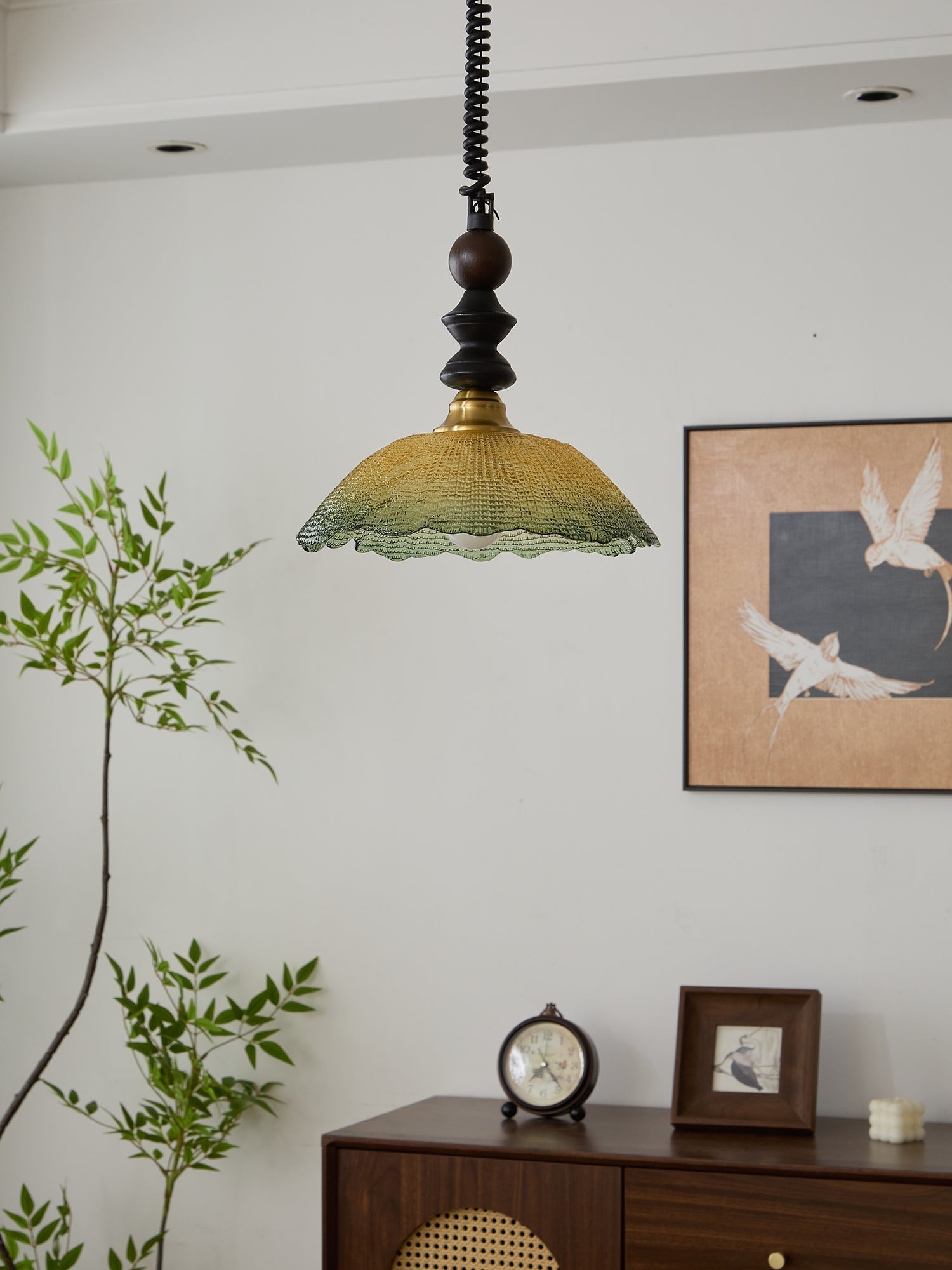 Nydoreth Eleganz Vintage Kunst Holz Pendelleuchte-Letslighting
