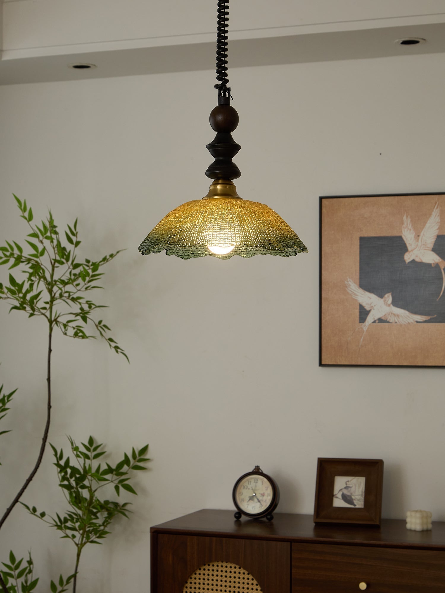 Nydoreth Eleganz Vintage Kunst Holz Pendelleuchte-Letslighting